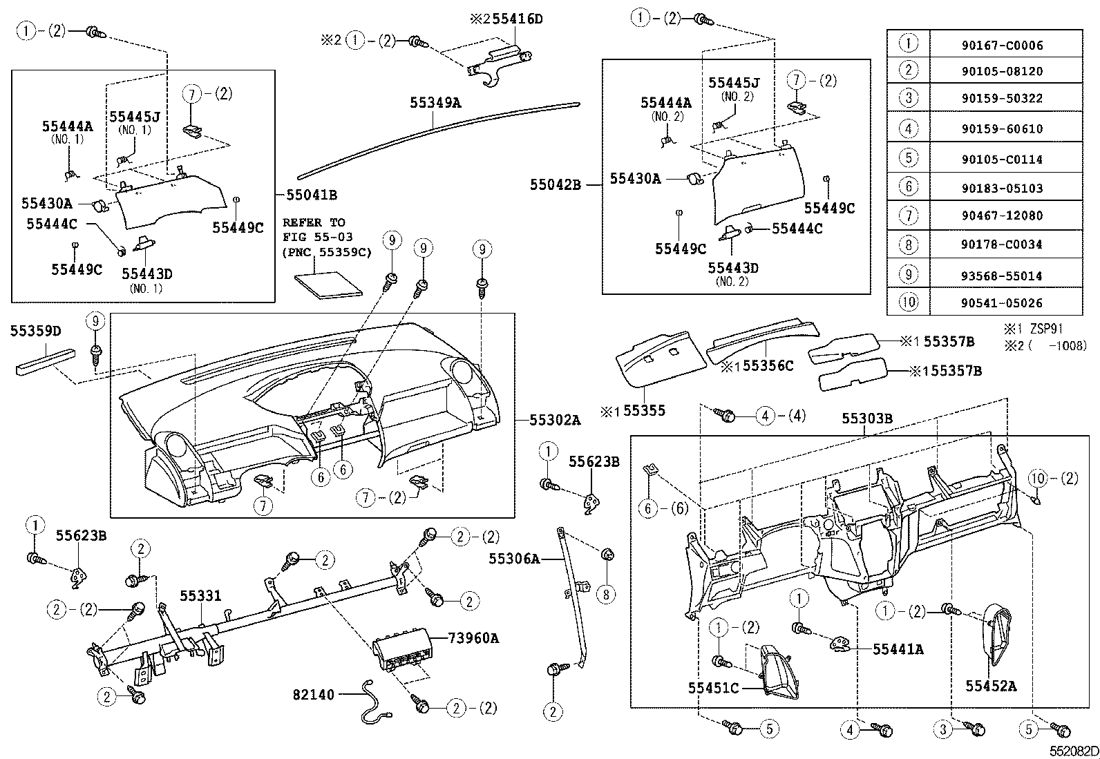 55302-0D130-B0 PANEL SUB-ASSY, INSTRUMENT, UPPER product image