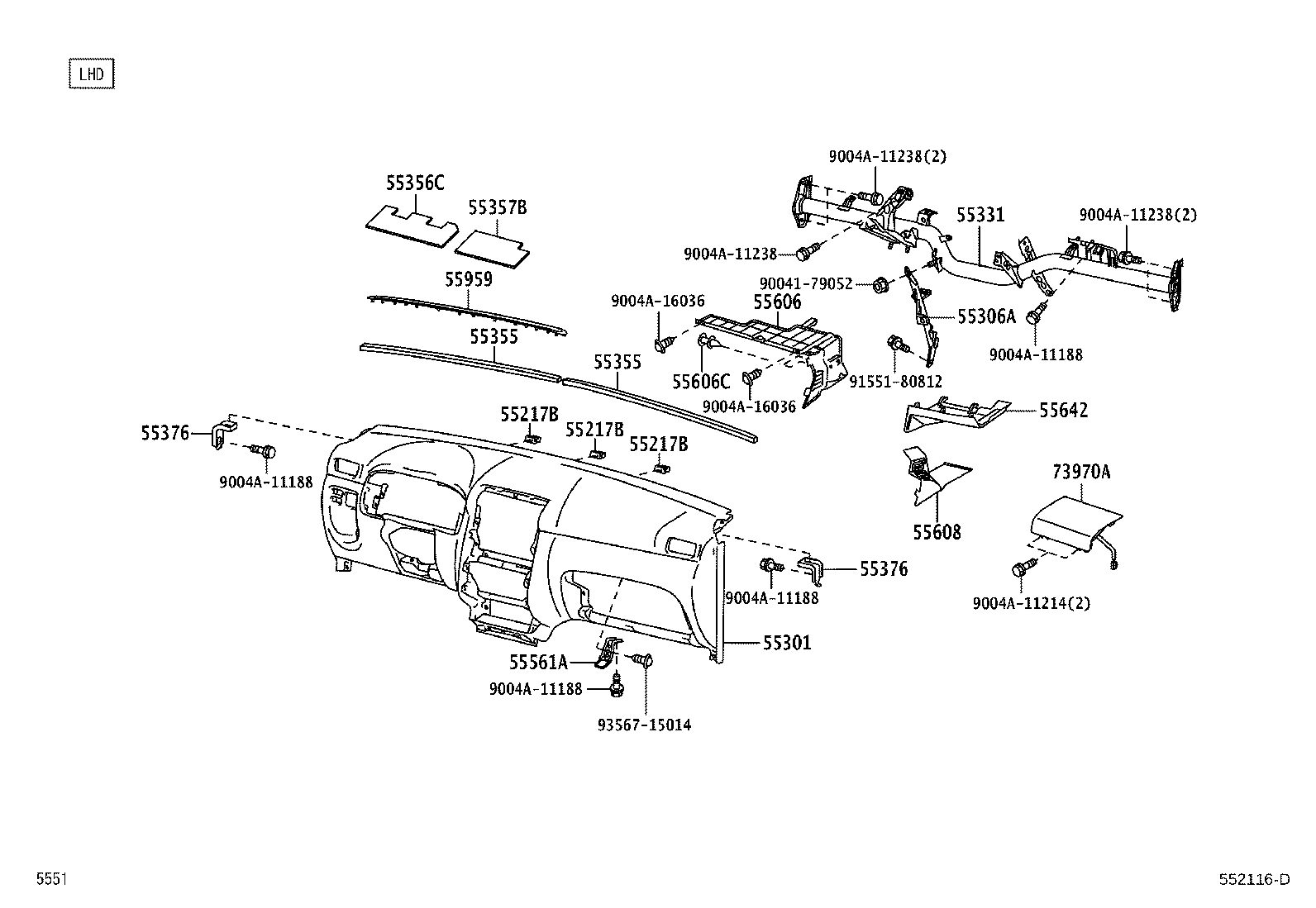 55412-BZ070 PANEL SUB-ASSY, INSTRUMENT CLUSTER FINISH, CENTER product image