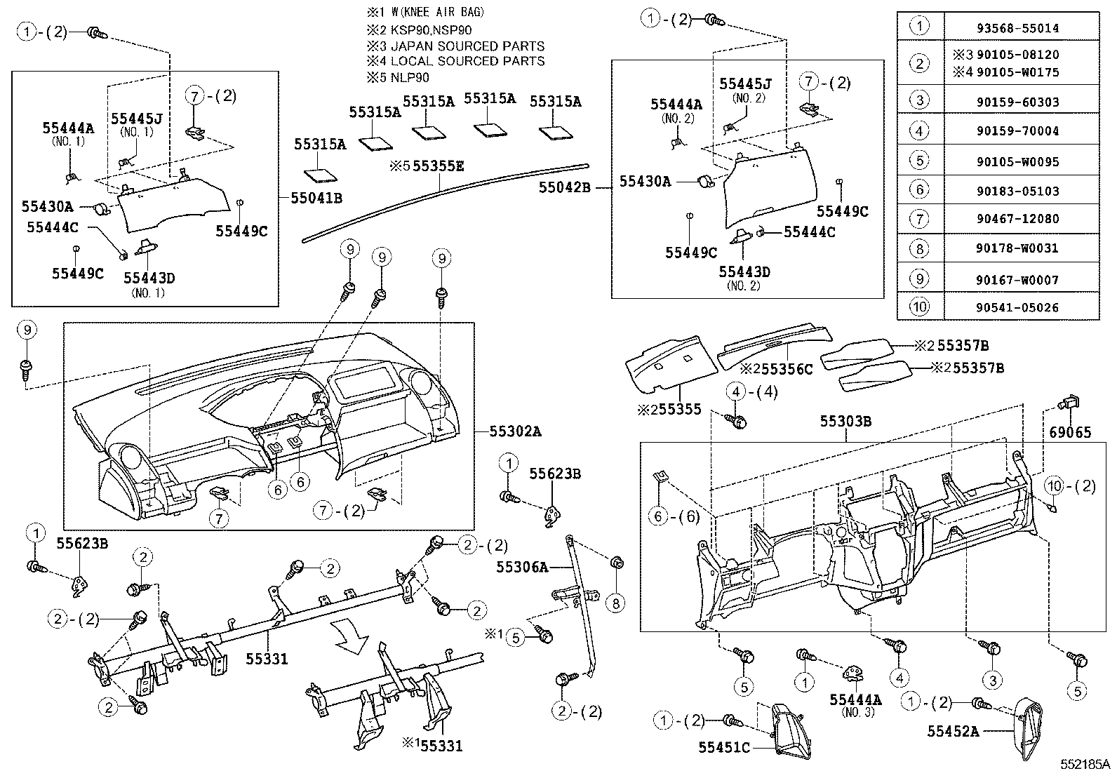 55042-0D010-B0 DOOR SUB-ASSY, INSTRUMENT PANEL BOX, NO.2 product image