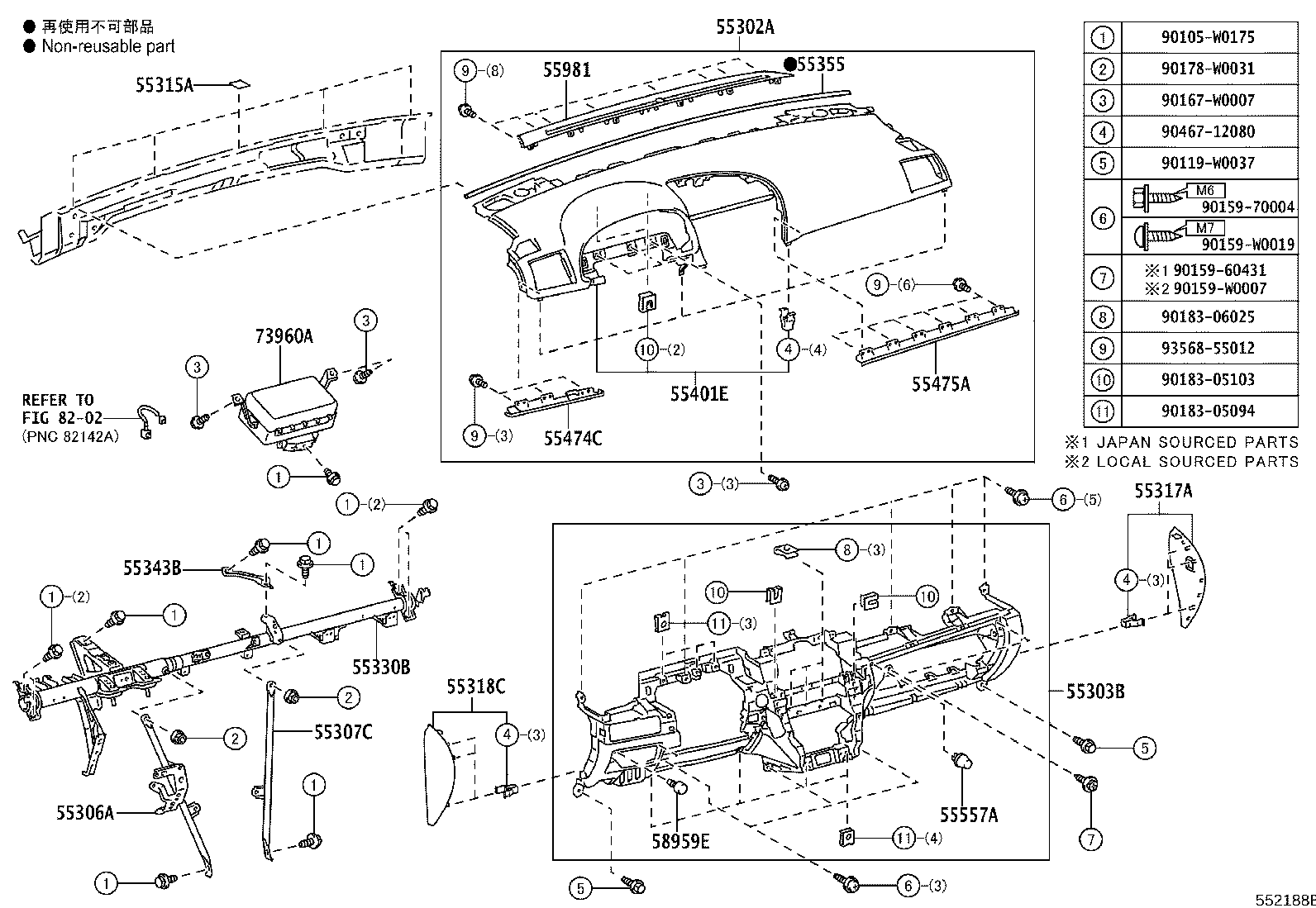 55302-05082-C0 PANEL SUB-ASSY, INSTRUMENT, UPPER product image