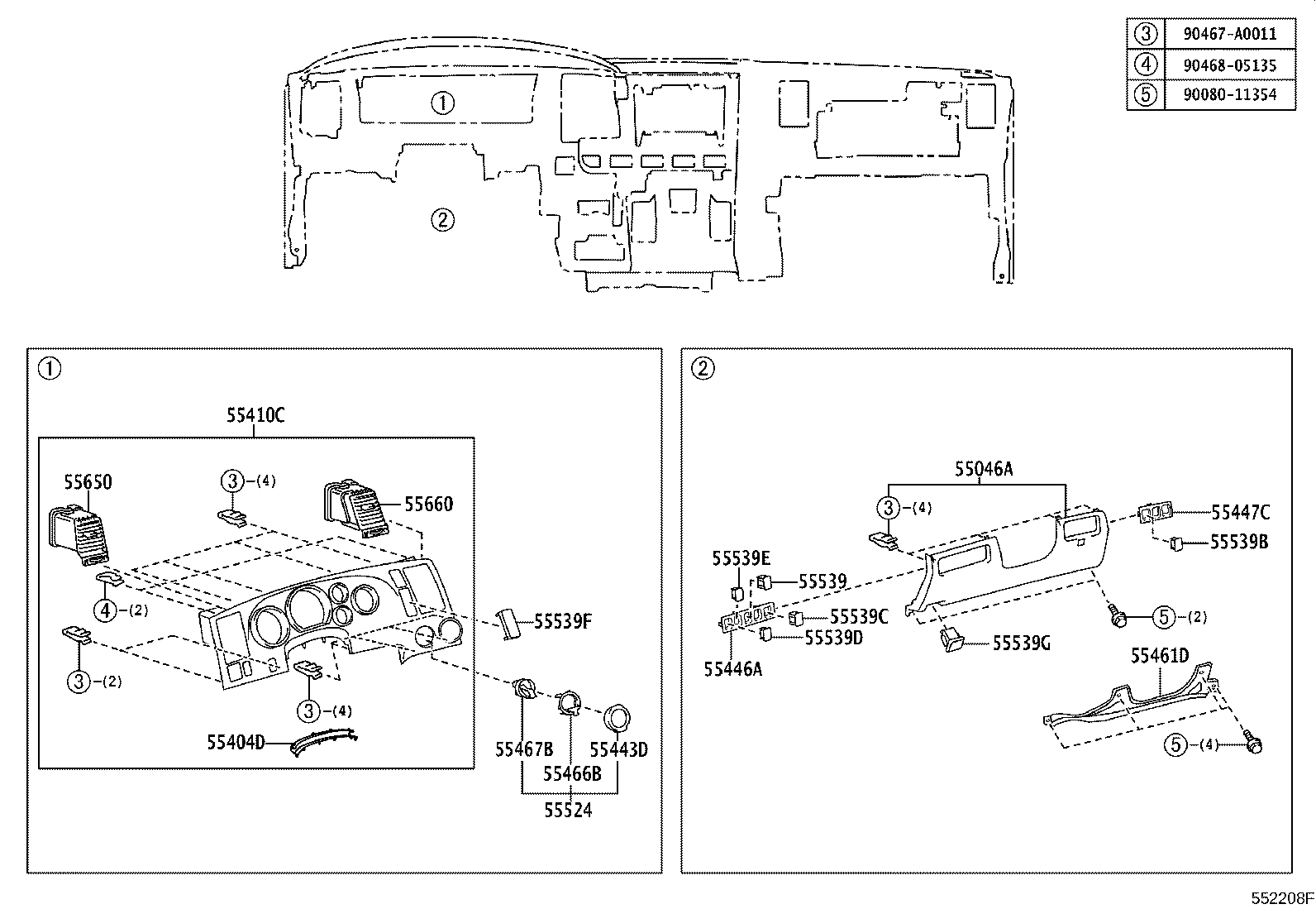 55042-0C011-C0 DOOR SUB-ASSY, INSTRUMENT PANEL BOX, NO.2 product image