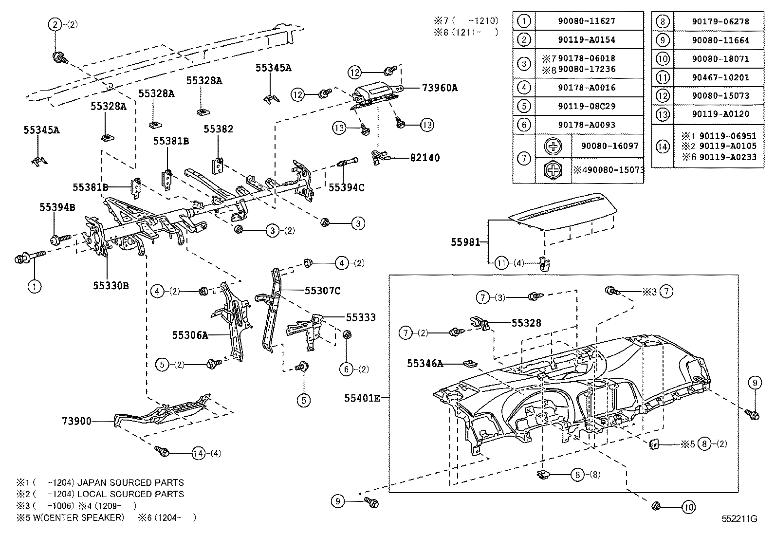 55405-0T030 PANEL SUB-ASSY, INSTRUMENT CLUSTER FINISH, CENTER product image
