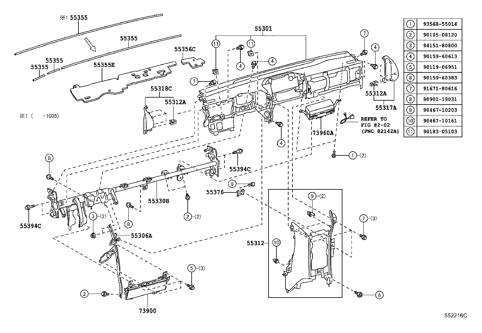 55302-74010-C0 PANEL SUB-ASSY, INSTRUMENT, UPPER product image