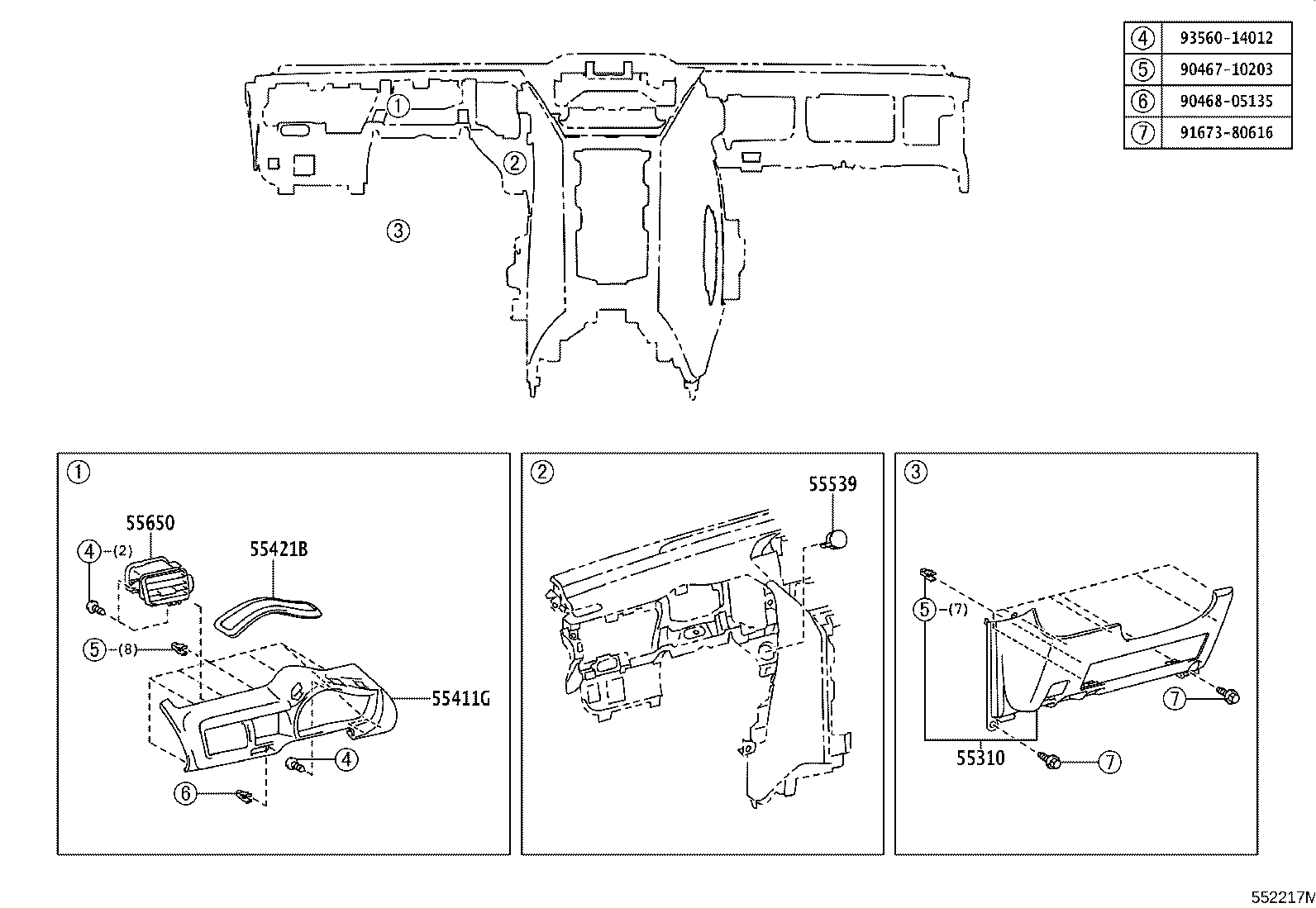 55302-74010-C0 PANEL SUB-ASSY, INSTRUMENT, UPPER product image