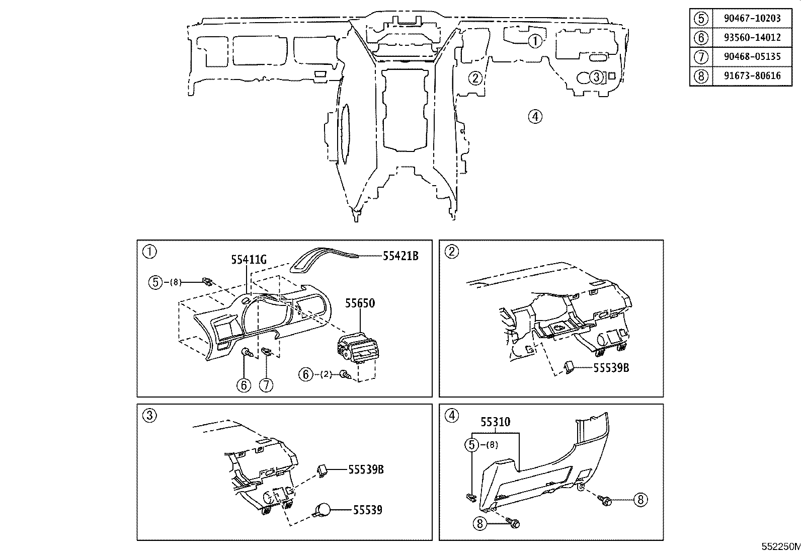 55302-74010-C0 PANEL SUB-ASSY, INSTRUMENT, UPPER product image