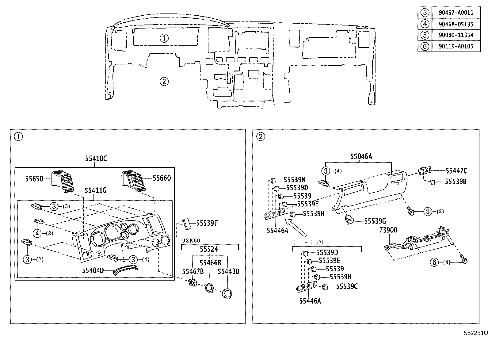 55042-0C011-C0 DOOR SUB-ASSY, INSTRUMENT PANEL BOX, NO.2 product image