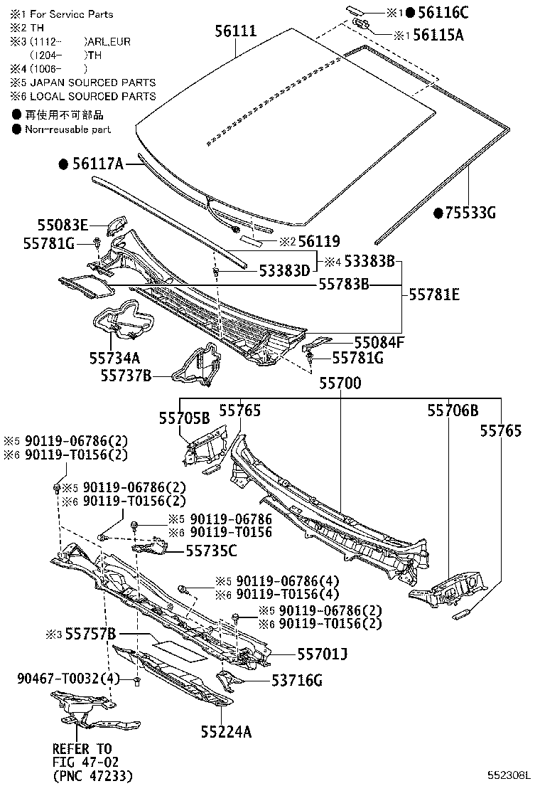 55700-47150 PANEL ASSY, FRONT product image
