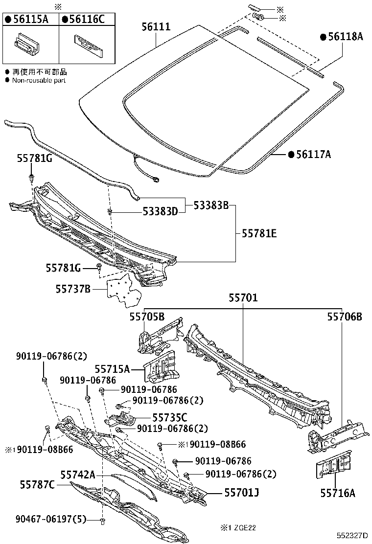 55700-68020 PANEL SUB-ASSY, COWL product image