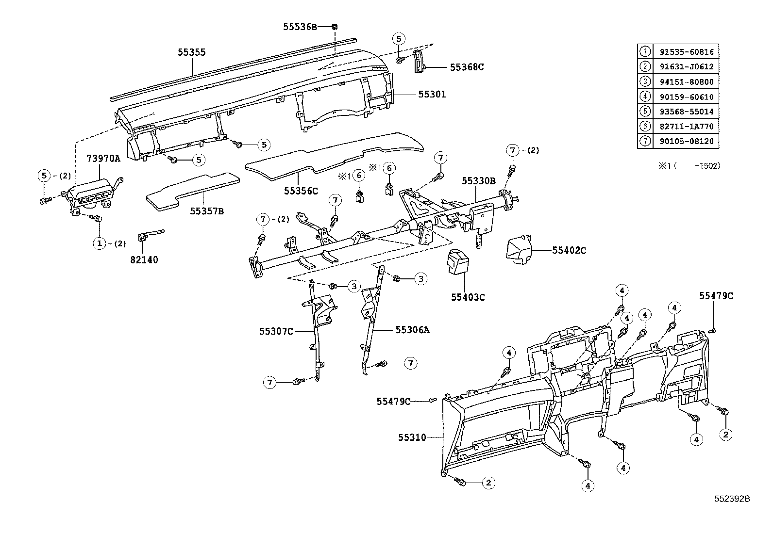 55405-44310-B0 PANEL SUB-ASSY, INSTRUMENT CLUSTER FINISH, CENTER product image