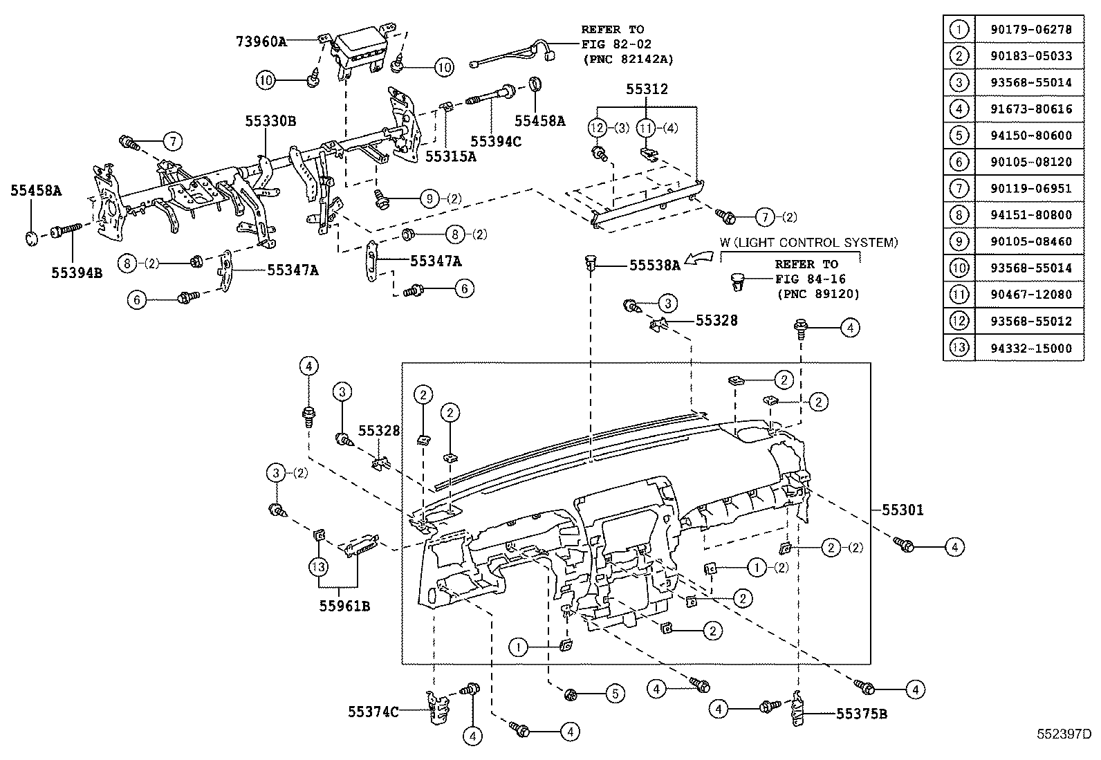 55054-35030 STOPPER SUB-ASSY, GLOVE COMPARTMENT DOOR product image