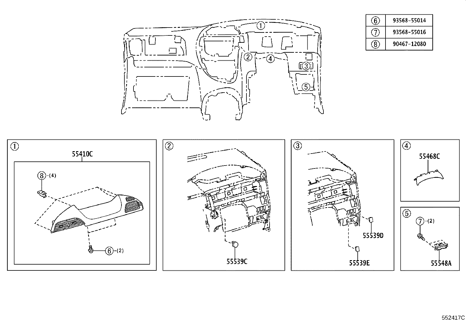 55302-52040-B0 PANEL SUB-ASSY, INSTRUMENT, UPPER product image