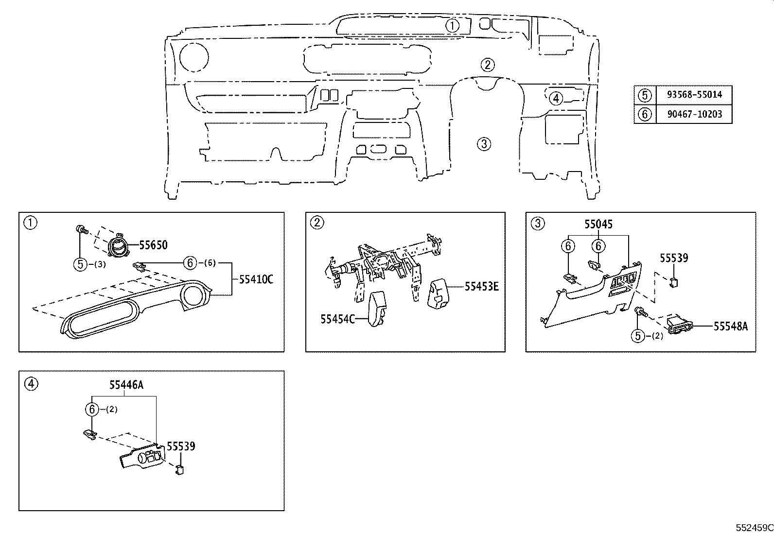 55307-12370 BRACE SUB-ASSY, INSTRUMENT PANEL, NO.2 product image