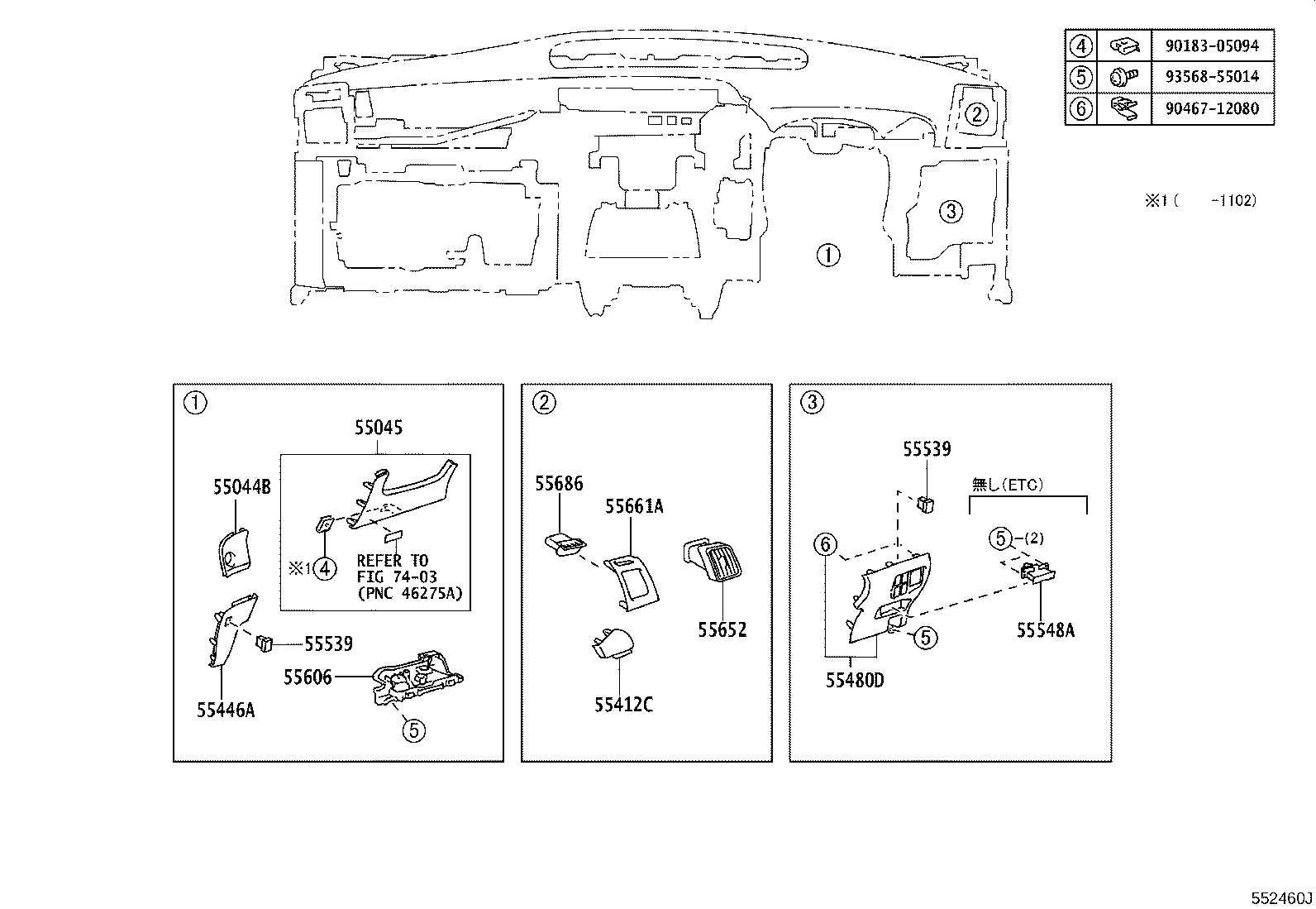 55044-47130 PANEL SUB-ASSY, INSTRUMENT PANEL FINISH, UPPER product image