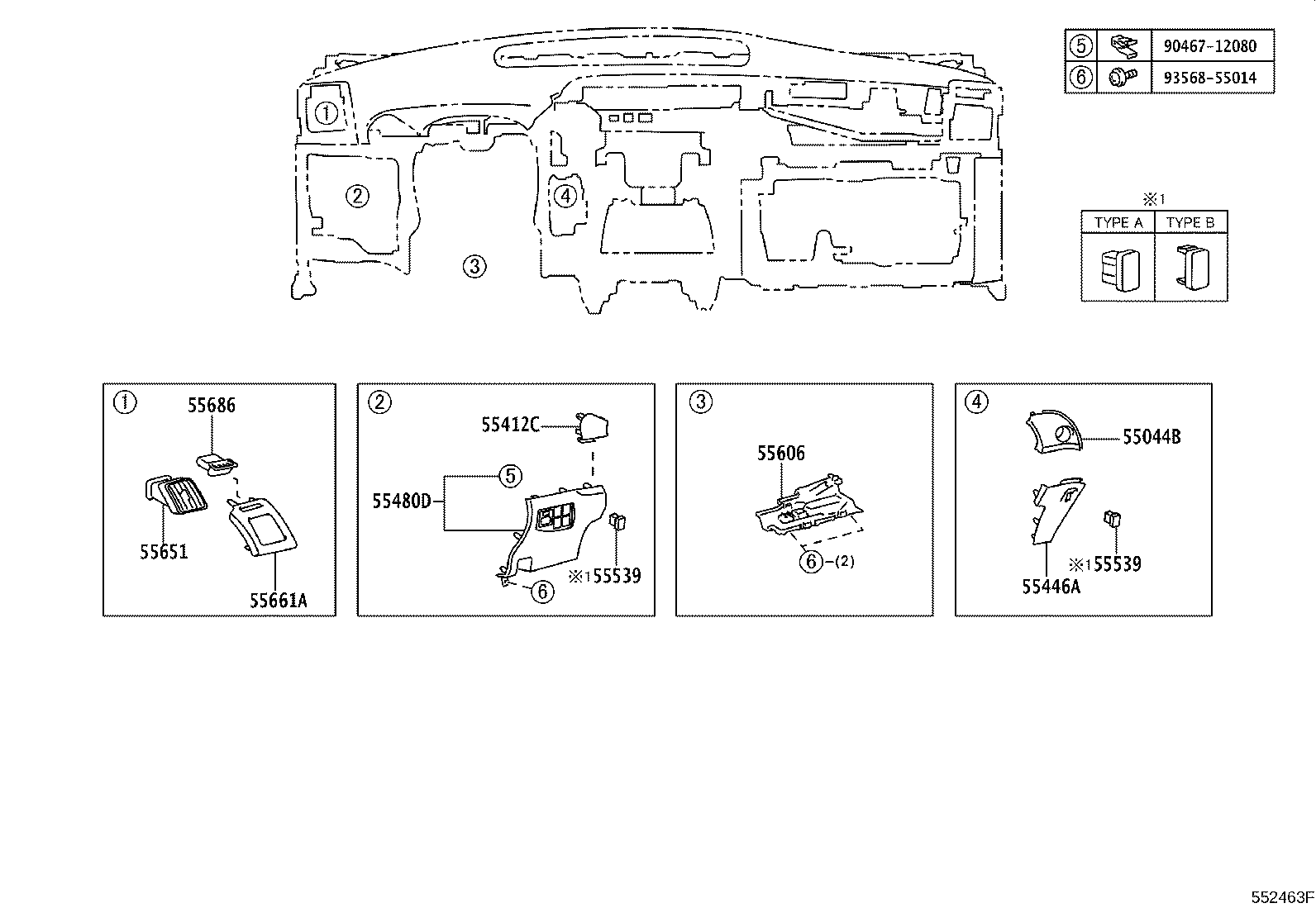 55405-47070 PANEL SUB-ASSY, INSTRUMENT CLUSTER FINISH, CENTER product image
