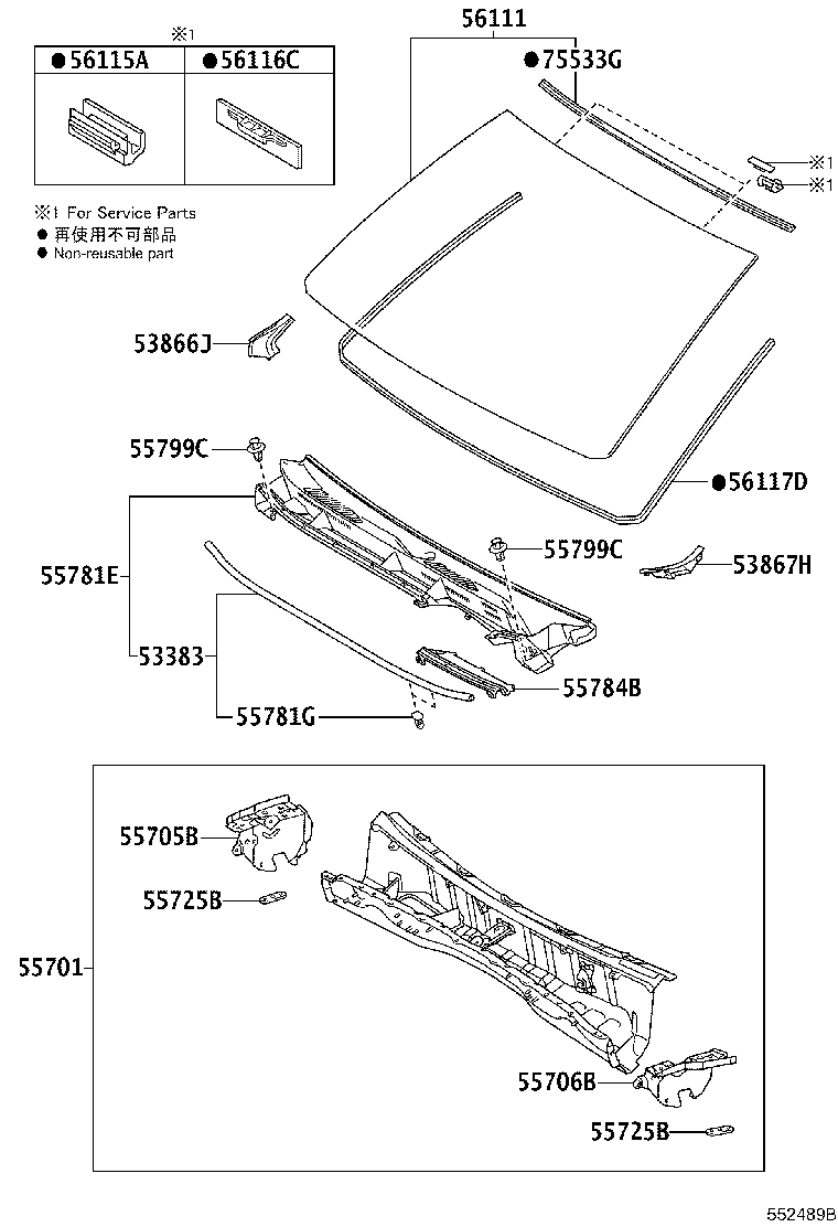 55700-0G021 PANEL SUB-ASSY, COWL product image