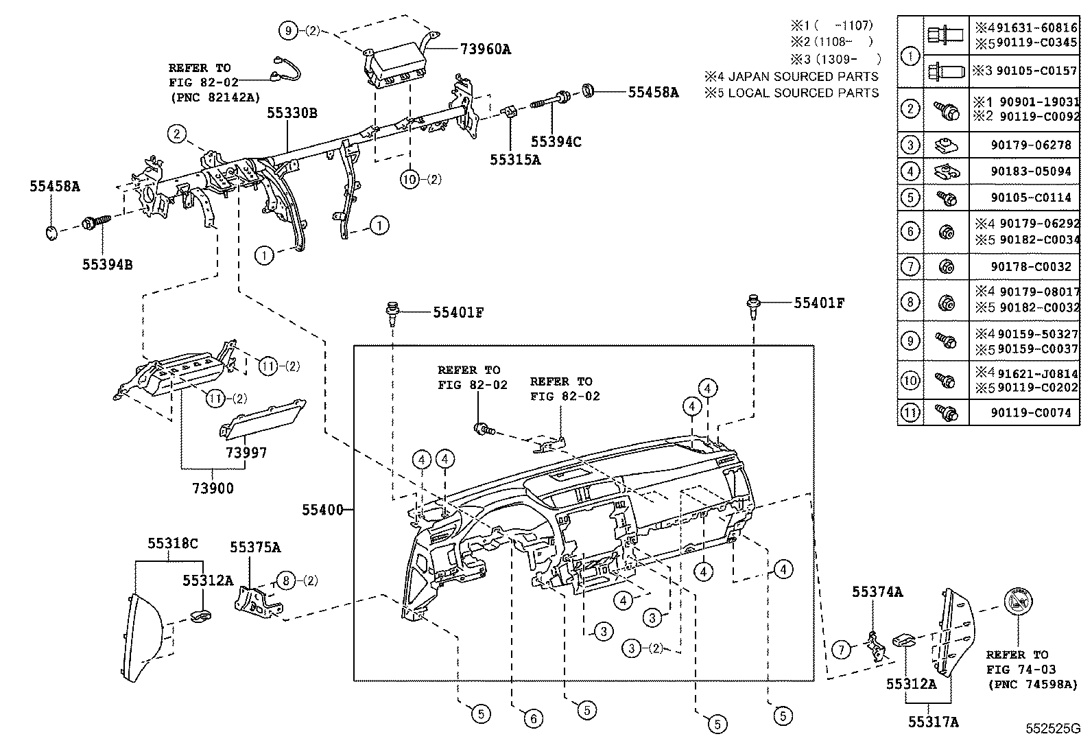 55405-0P060-B0 PANEL SUB-ASSY, INSTRUMENT CLUSTER FINISH, CENTER product image