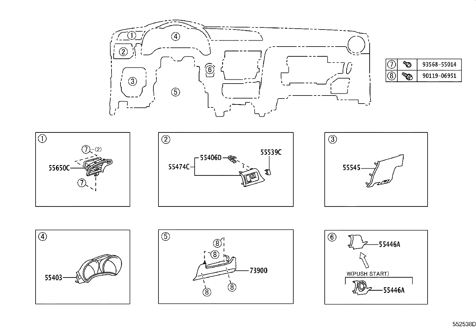 55306-21040 BRACE SUB-ASSY, INSTRUMENT PANEL, NO.1 product image