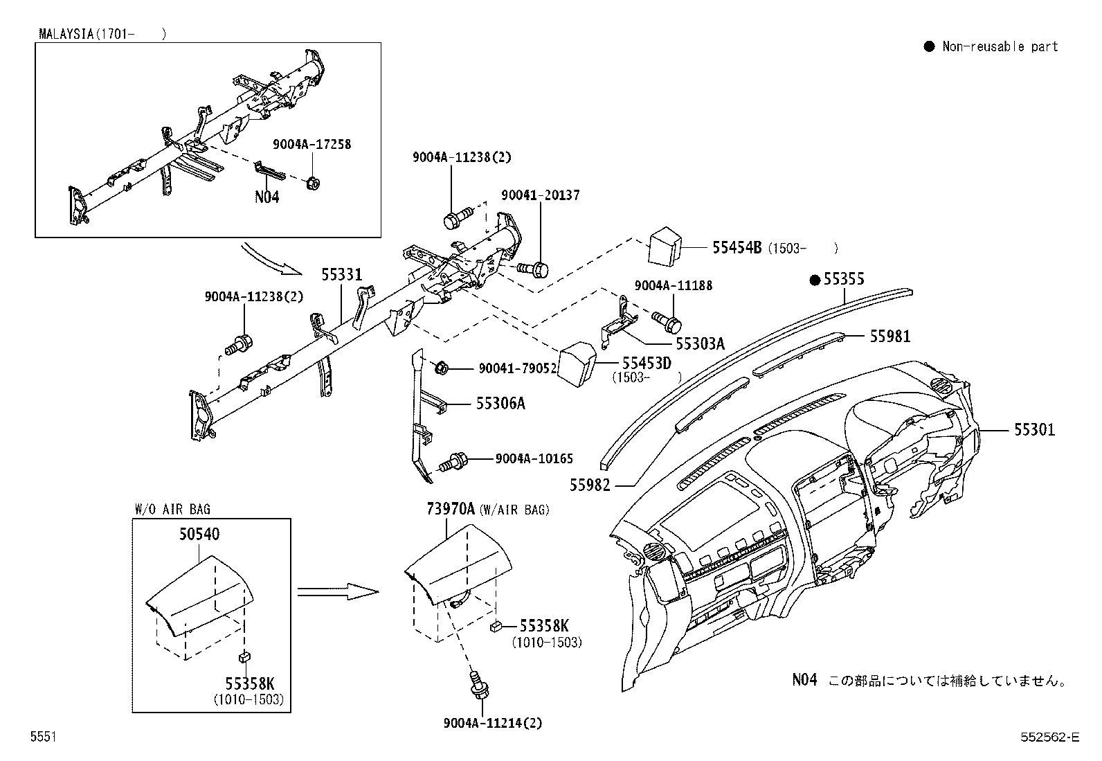 55405-BZ752-B1 PANEL SUB-ASSY, INSTRUMENT CLUSTER FINISH, CENTER product image
