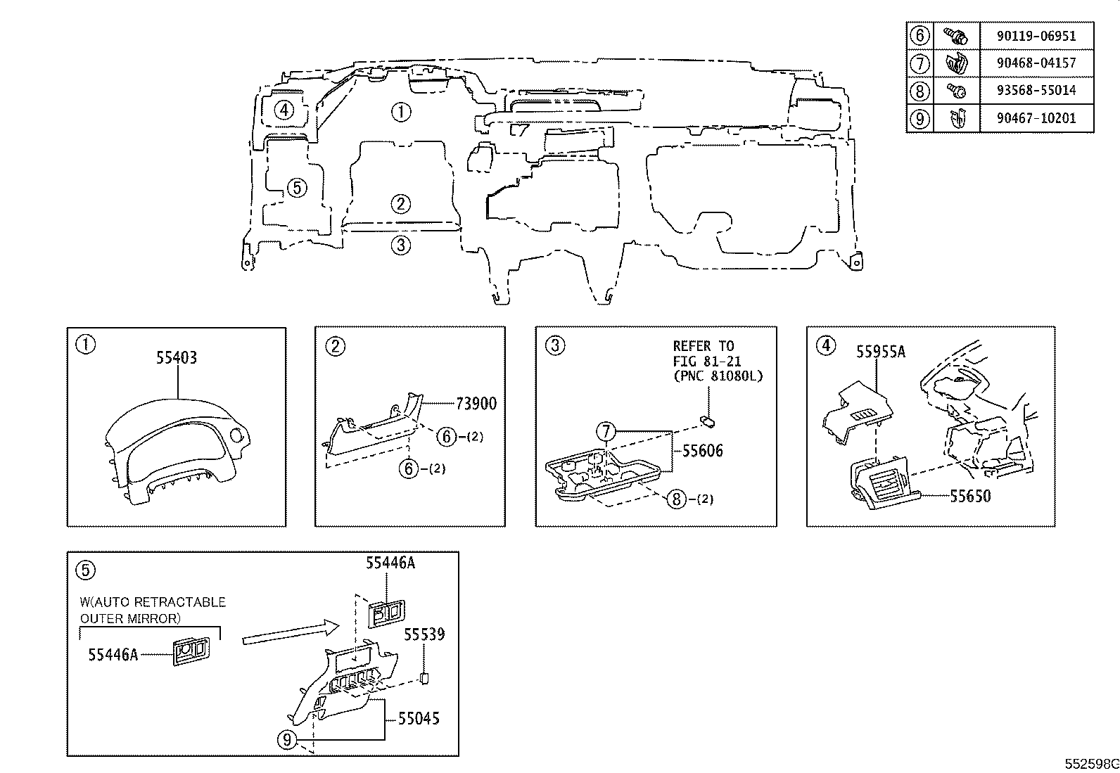 55302-76121-C0 PANEL SUB-ASSY, INSTRUMENT, UPPER product image