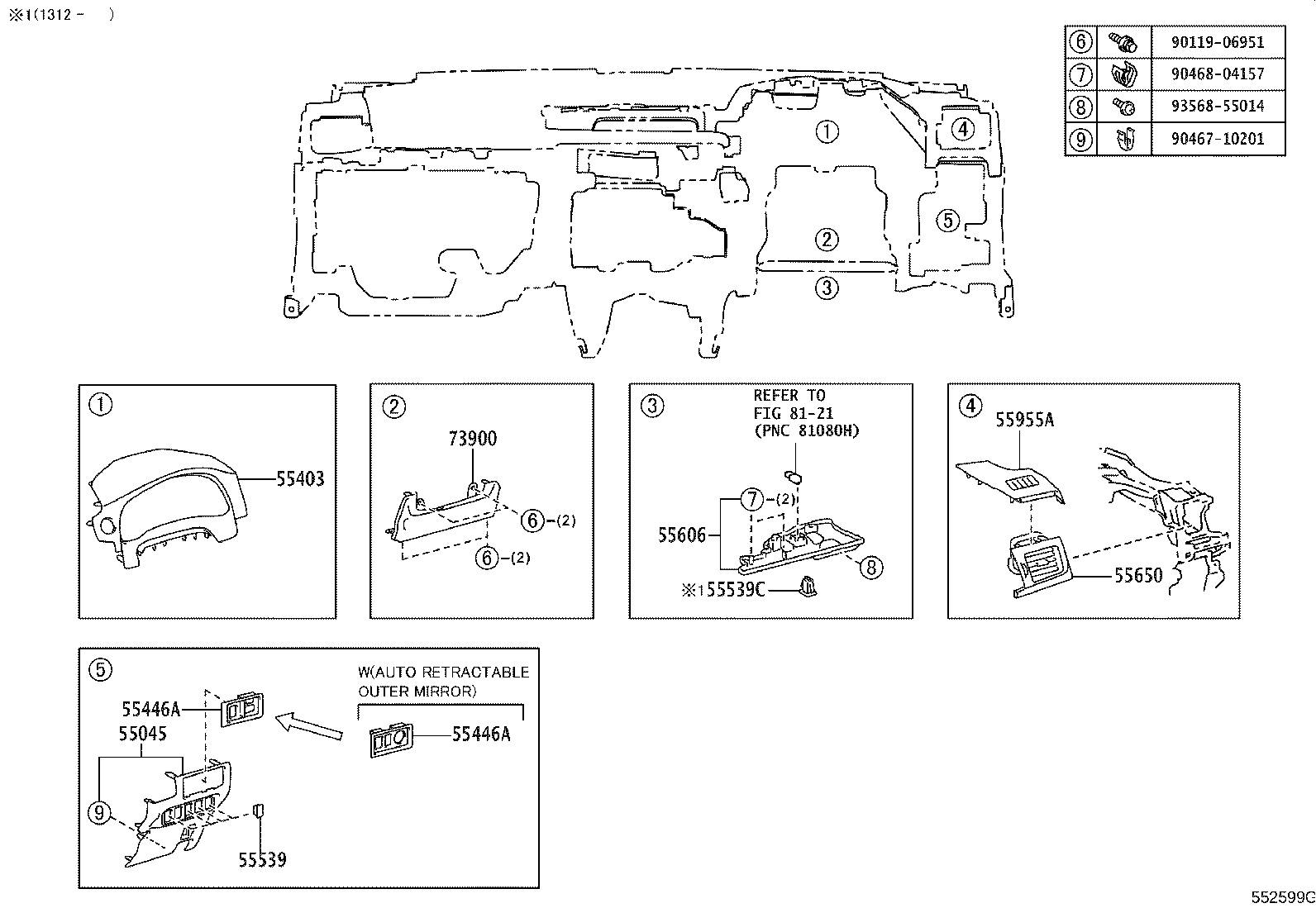 55302-76121-C0 PANEL SUB-ASSY, INSTRUMENT, UPPER product image