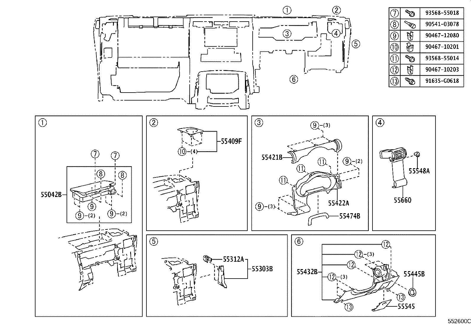 55042-35010-B0 DOOR SUB-ASSY, INSTRUMENT PANEL BOX, NO.2 product image