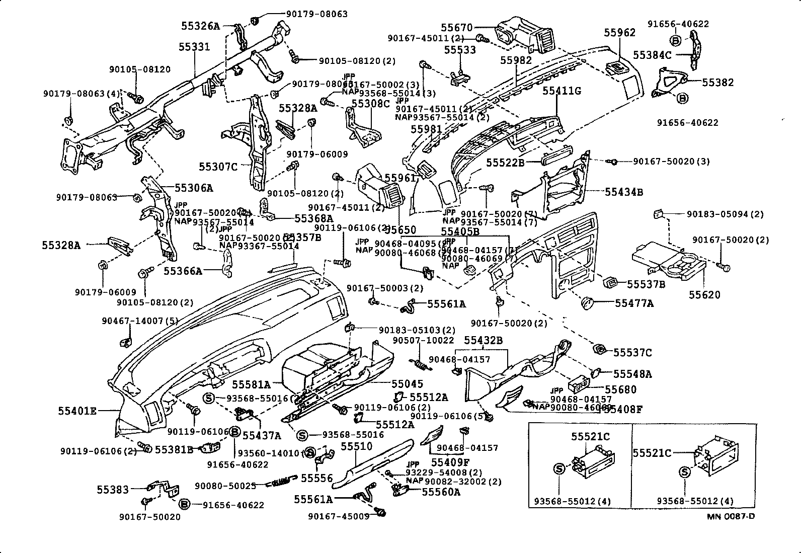 55405-02010-B1 PANEL SUB-ASSY, INSTRUMENT CLUSTER FINISH, CENTER product image