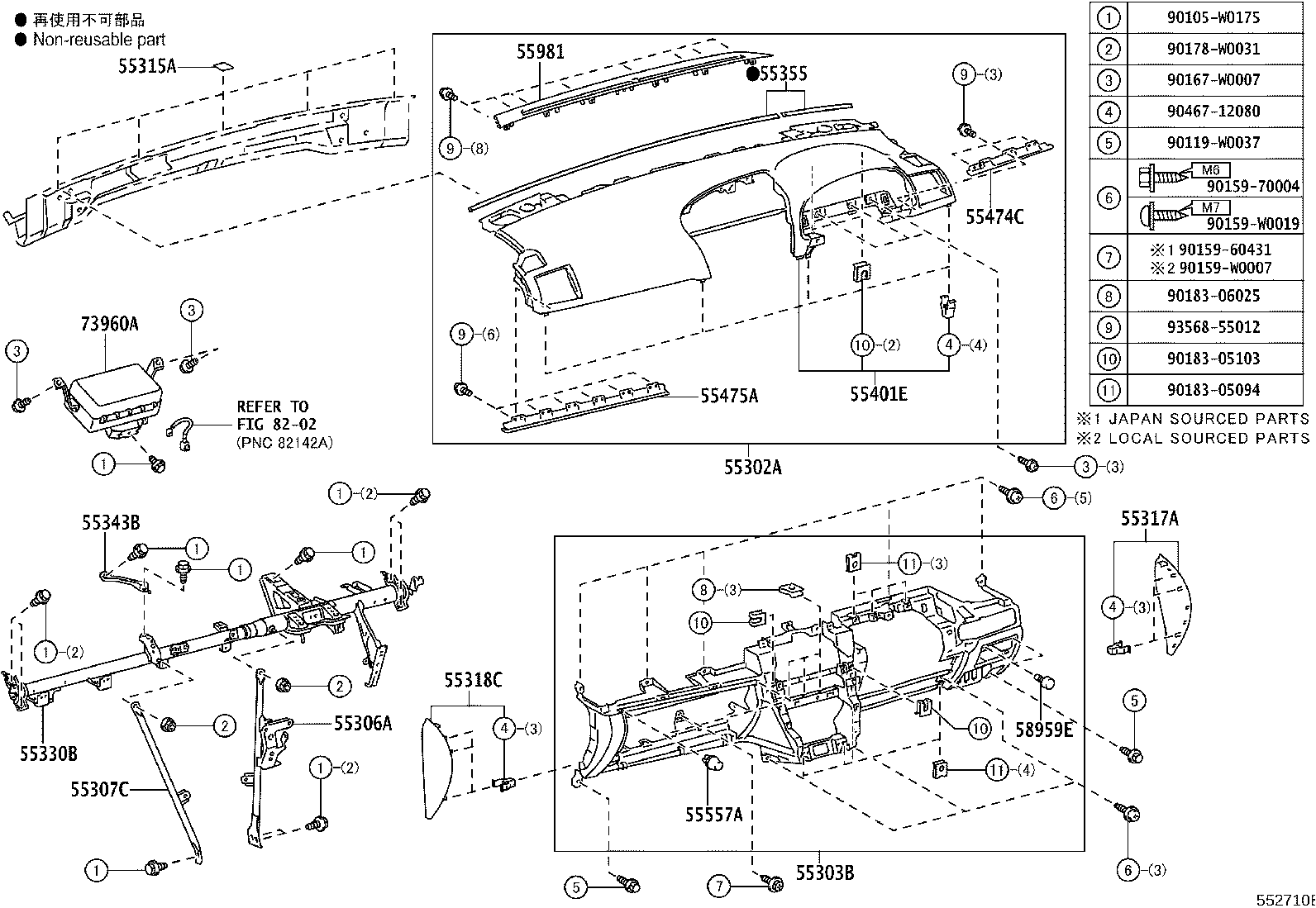 55302-05082-C0 PANEL SUB-ASSY, INSTRUMENT, UPPER product image