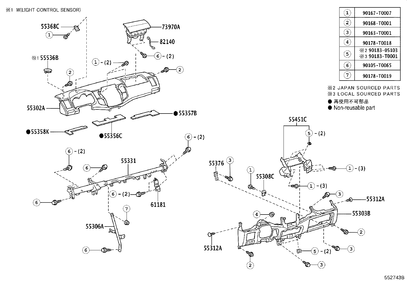 55302-0K020-C0 PANEL SUB-ASSY, INSTRUMENT, UPPER product image