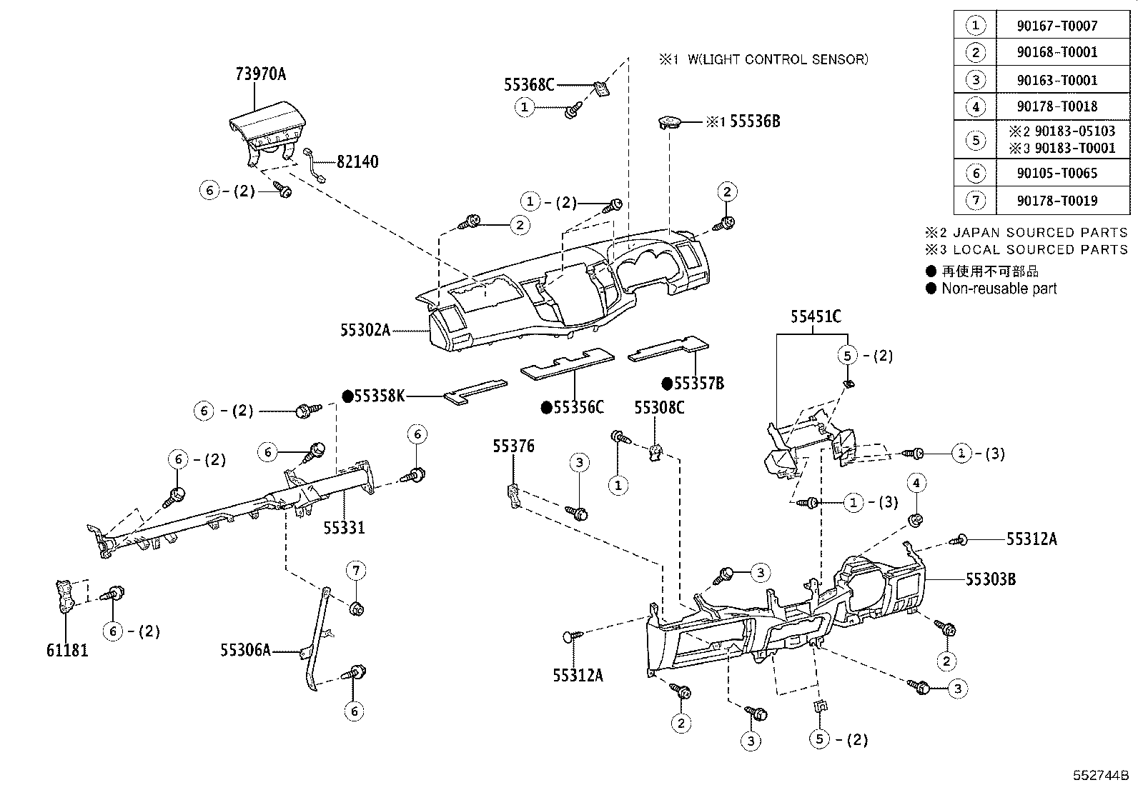 55302-0K020-C0 PANEL SUB-ASSY, INSTRUMENT, UPPER product image