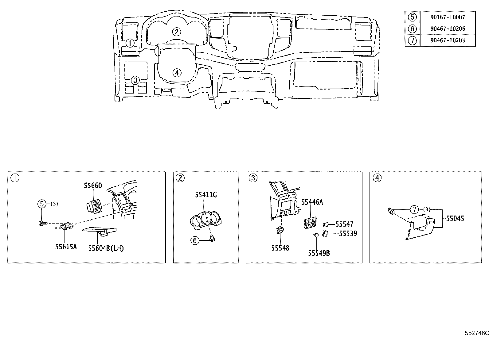 55302-0K020-C0 PANEL SUB-ASSY, INSTRUMENT, UPPER product image