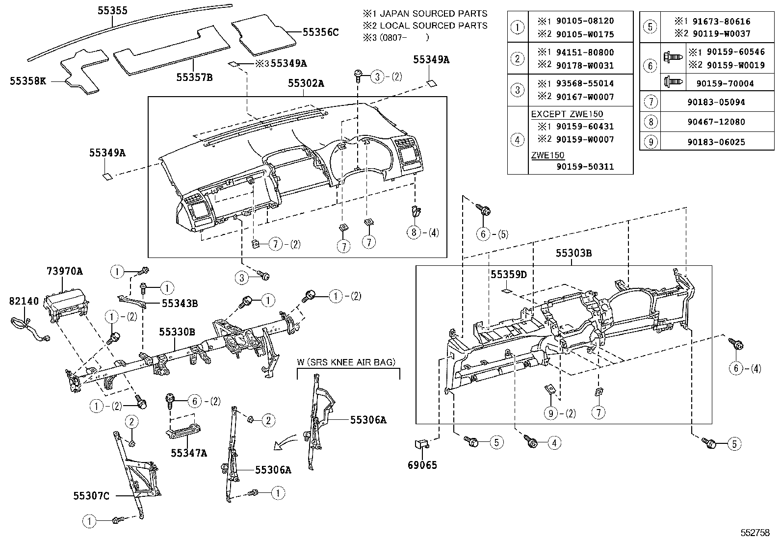 55405-02100 PANEL SUB-ASSY, INSTRUMENT CLUSTER FINISH, CENTER product image