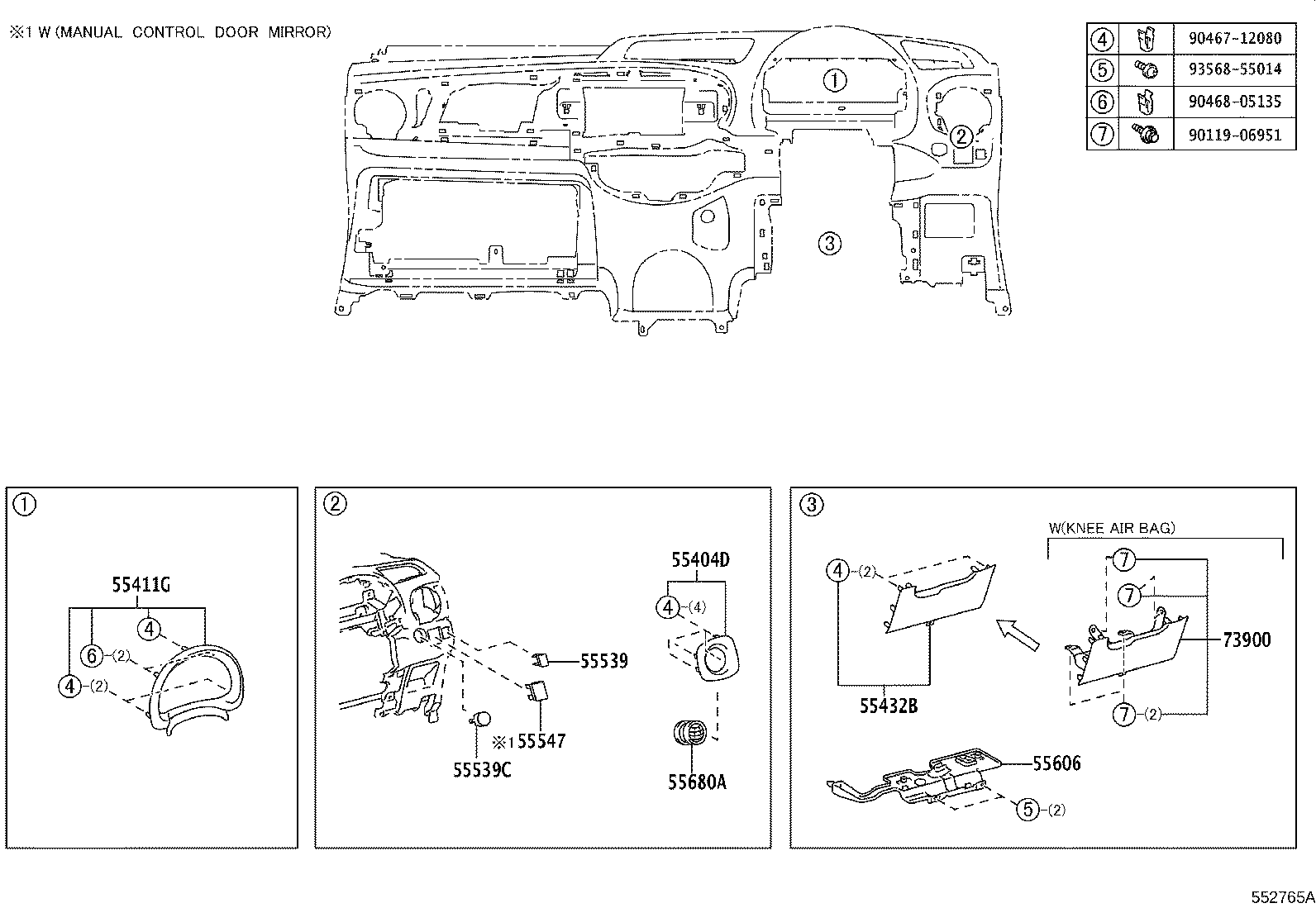 55405-52B40 PANEL SUB-ASSY, INSTRUMENT CLUSTER FINISH, CENTER product image