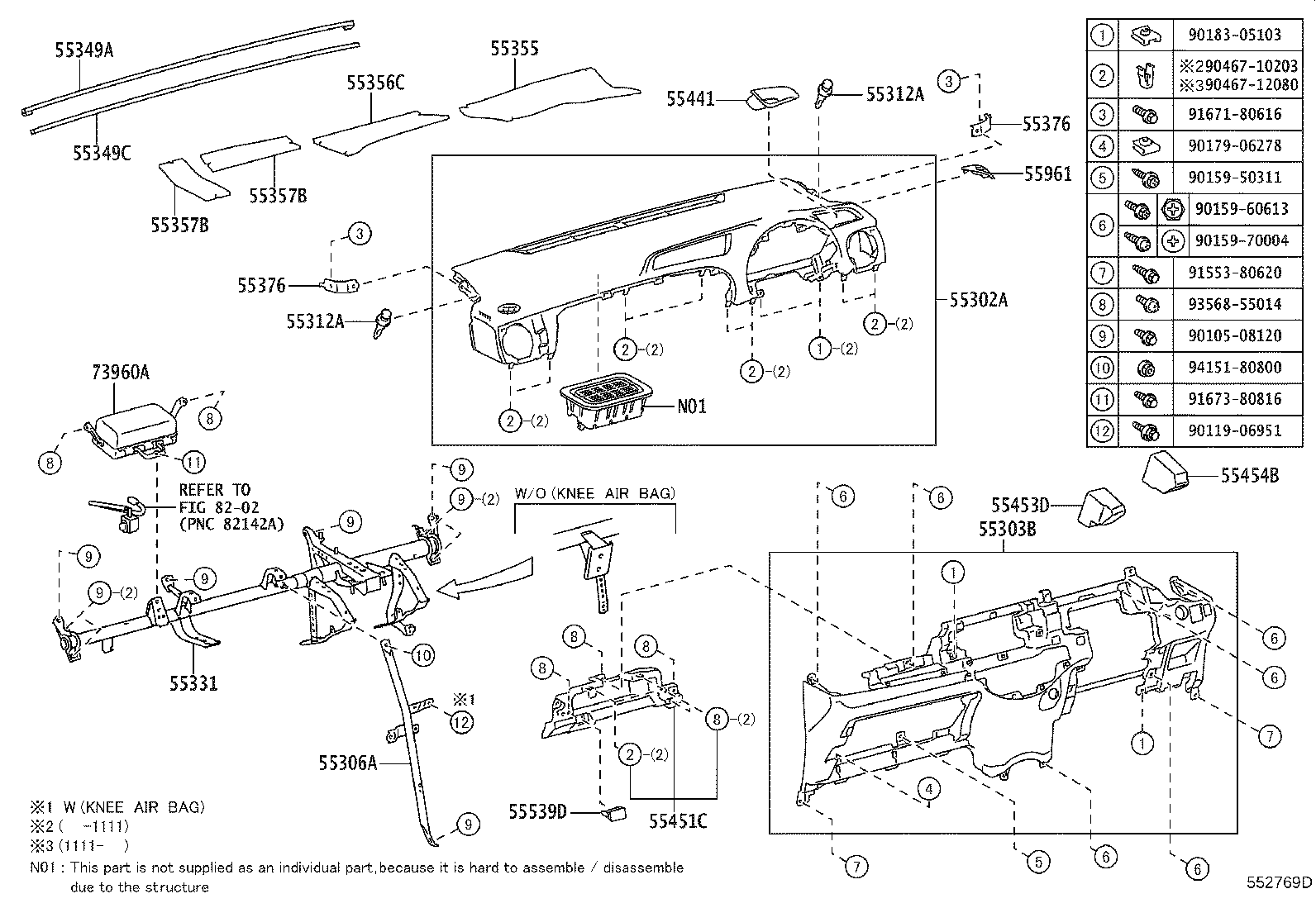 55405-52B40 PANEL SUB-ASSY, INSTRUMENT CLUSTER FINISH, CENTER product image