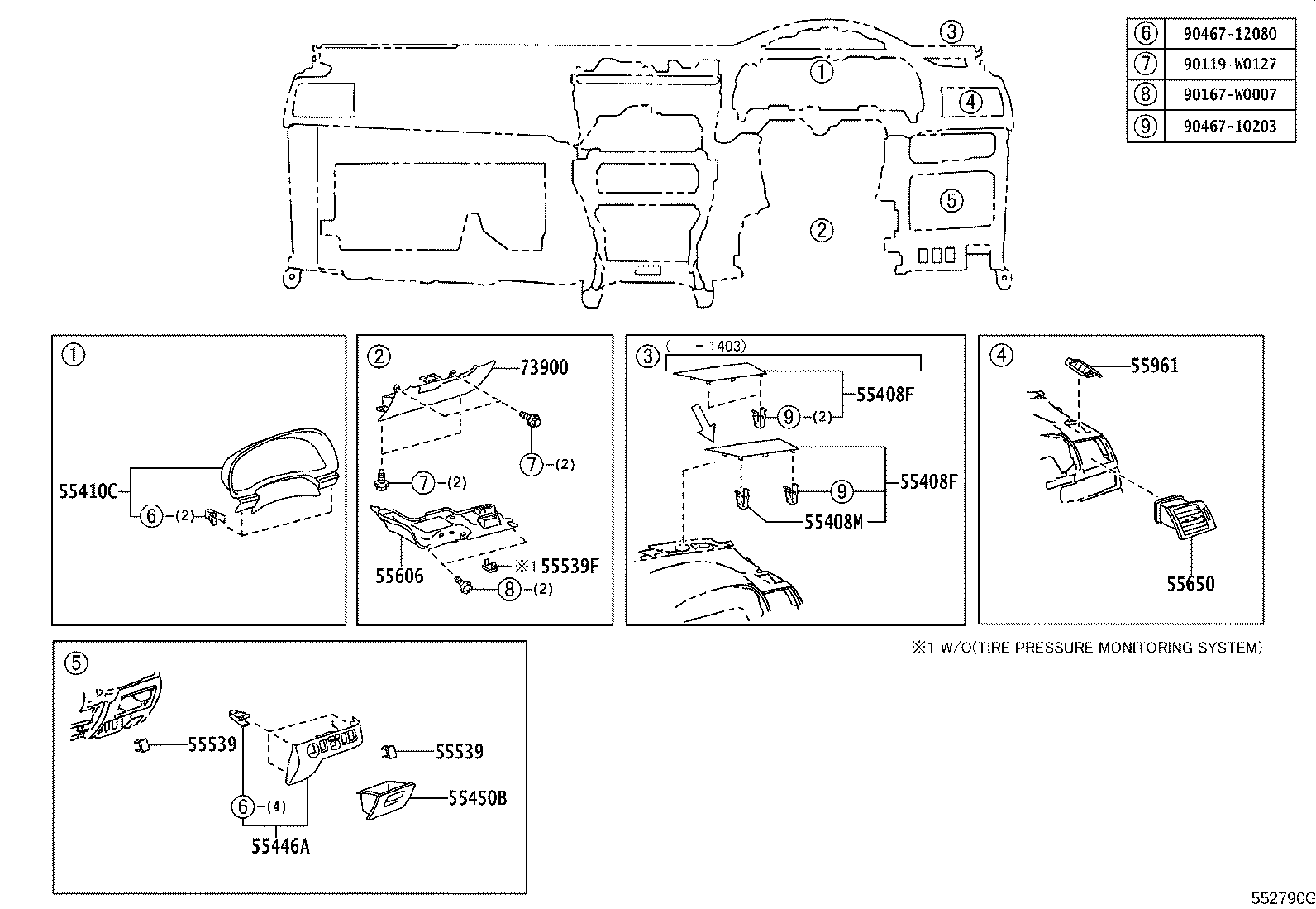55302-05082-C0 PANEL SUB-ASSY, INSTRUMENT, UPPER product image