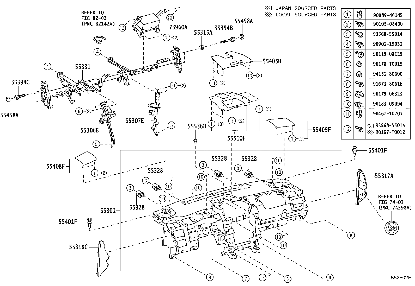 55405-06150 PANEL SUB-ASSY, INSTRUMENT CLUSTER FINISH, CENTER product image