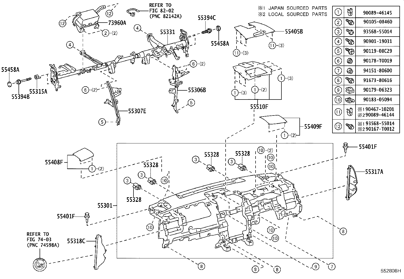 55405-06150 PANEL SUB-ASSY, INSTRUMENT CLUSTER FINISH, CENTER product image