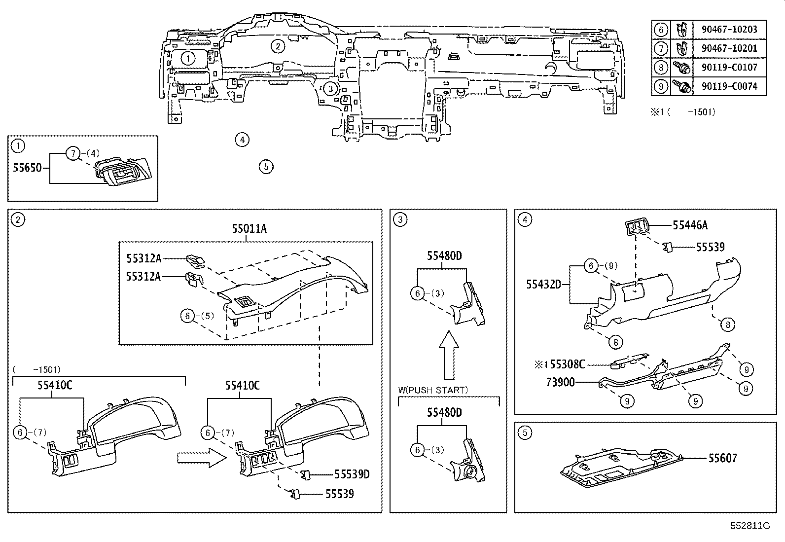 55307-06130 BRACE SUB-ASSY, INSTRUMENT PANEL, NO.2 product image