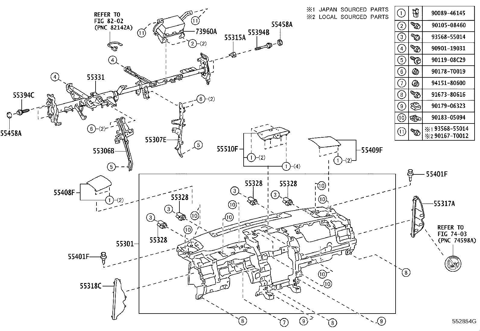 55405-06150 PANEL SUB-ASSY, INSTRUMENT CLUSTER FINISH, CENTER product image