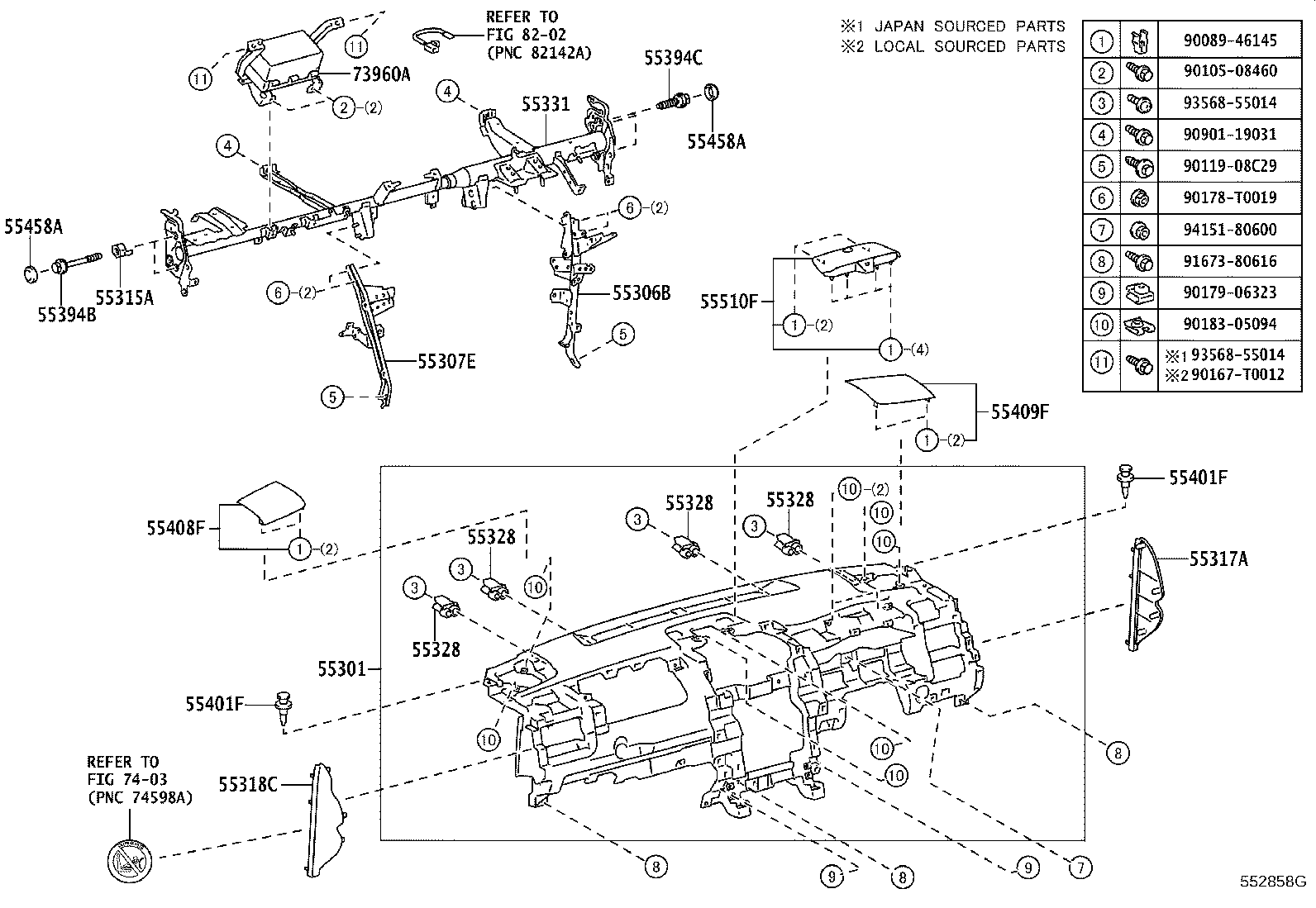 55405-06150 PANEL SUB-ASSY, INSTRUMENT CLUSTER FINISH, CENTER product image