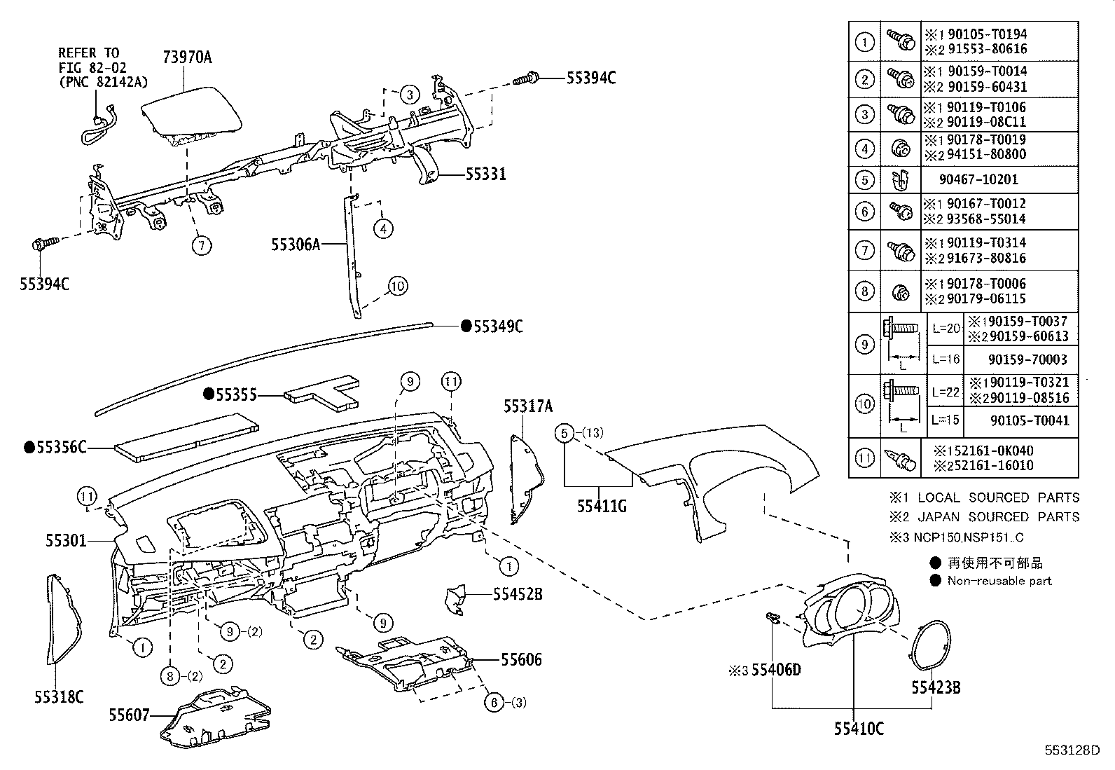 55302-0D250-C0 PANEL SUB-ASSY, INSTRUMENT, UPPER product image