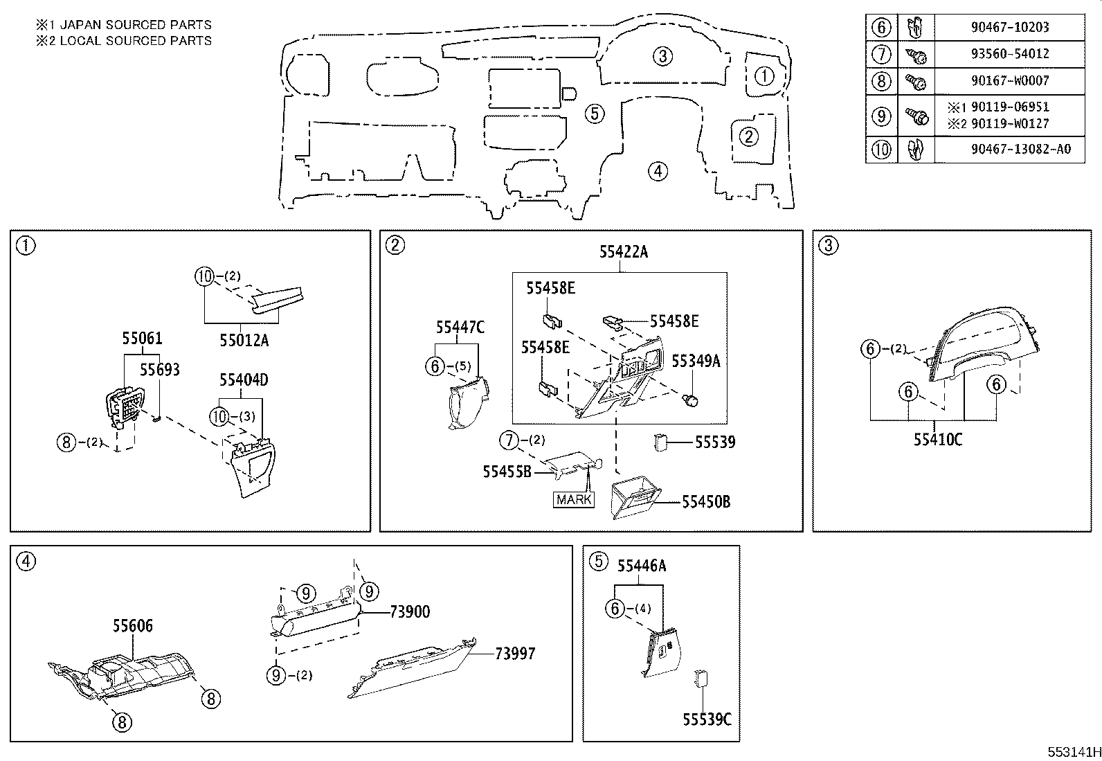 55302-02531-C1 PANEL SUB-ASSY, INSTRUMENT, UPPER product image