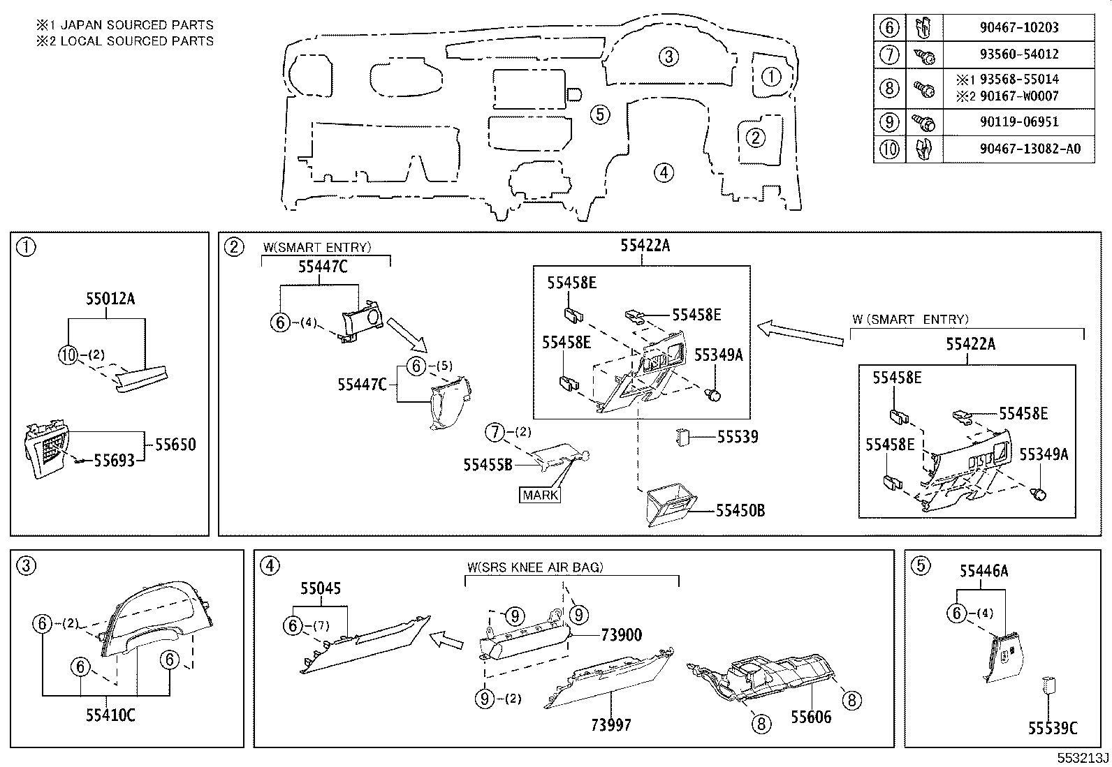 55405-02600-C2 PANEL SUB-ASSY, INSTRUMENT CLUSTER FINISH, CENTER product image