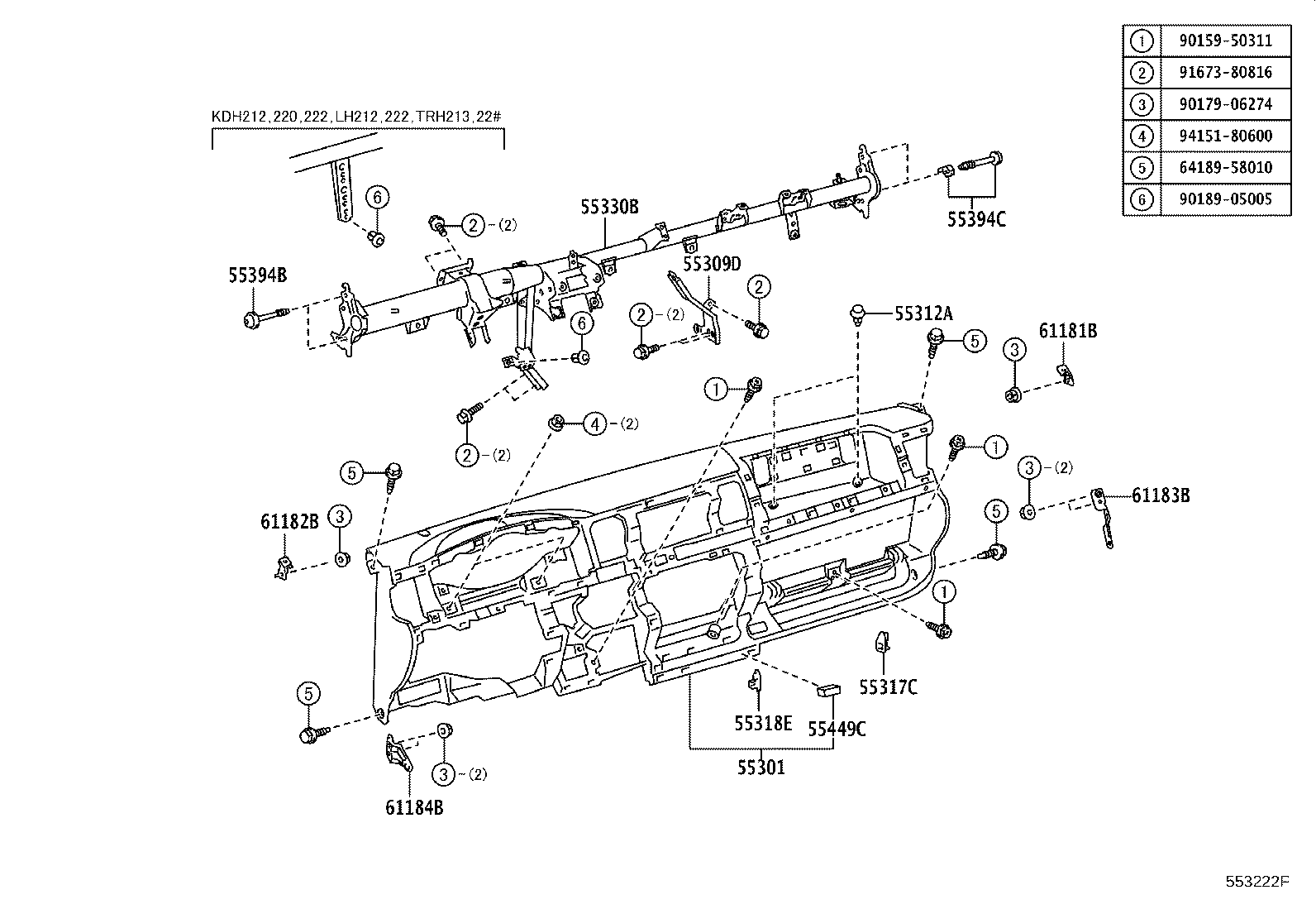 55405-26260-B2 PANEL SUB-ASSY, INSTRUMENT CLUSTER FINISH, CENTER product image