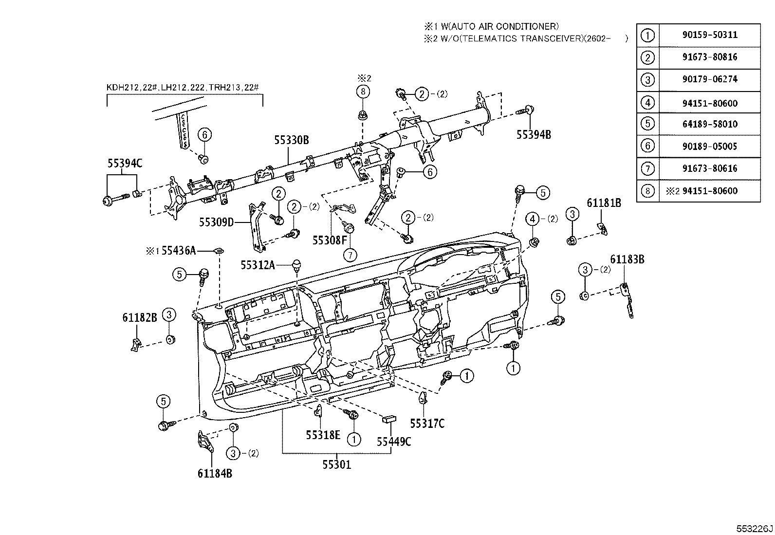55405-26260-B2 PANEL SUB-ASSY, INSTRUMENT CLUSTER FINISH, CENTER product image
