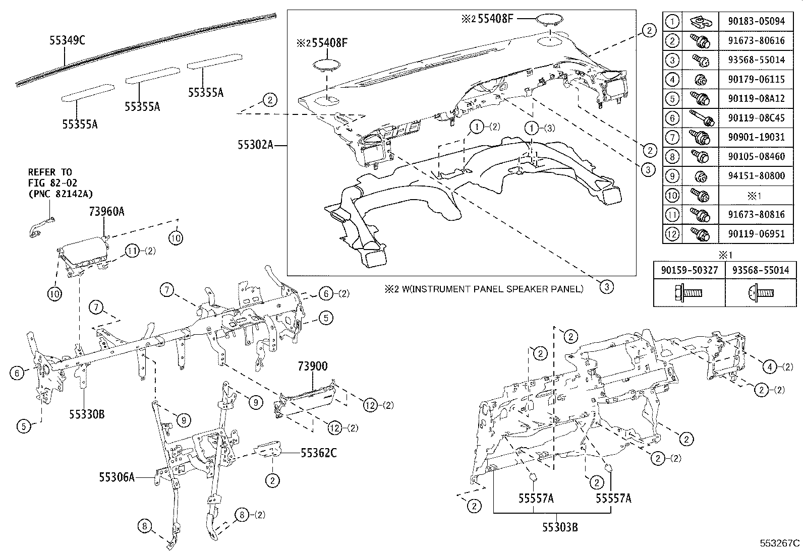 55302-28240-C0 PANEL SUB-ASSY, INSTRUMENT, UPPER product image