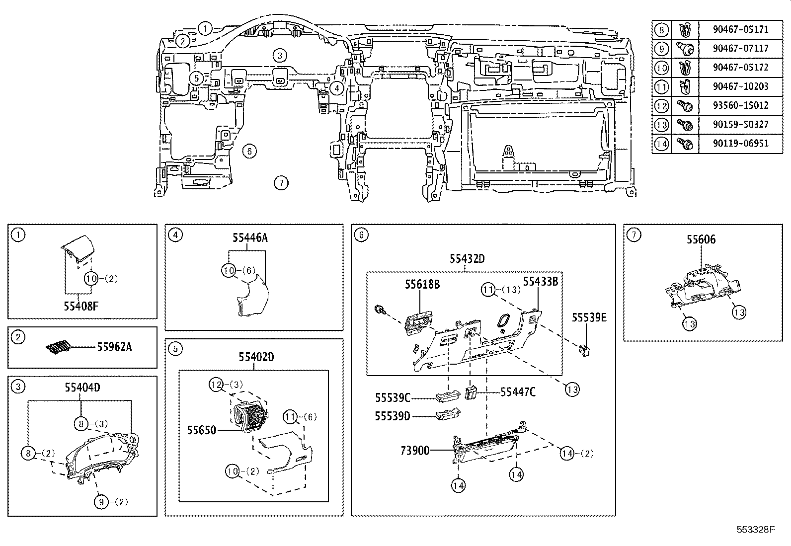 55305-78020-C2 PANEL SUB-ASSY, INSTRUMENT, UPPER product image