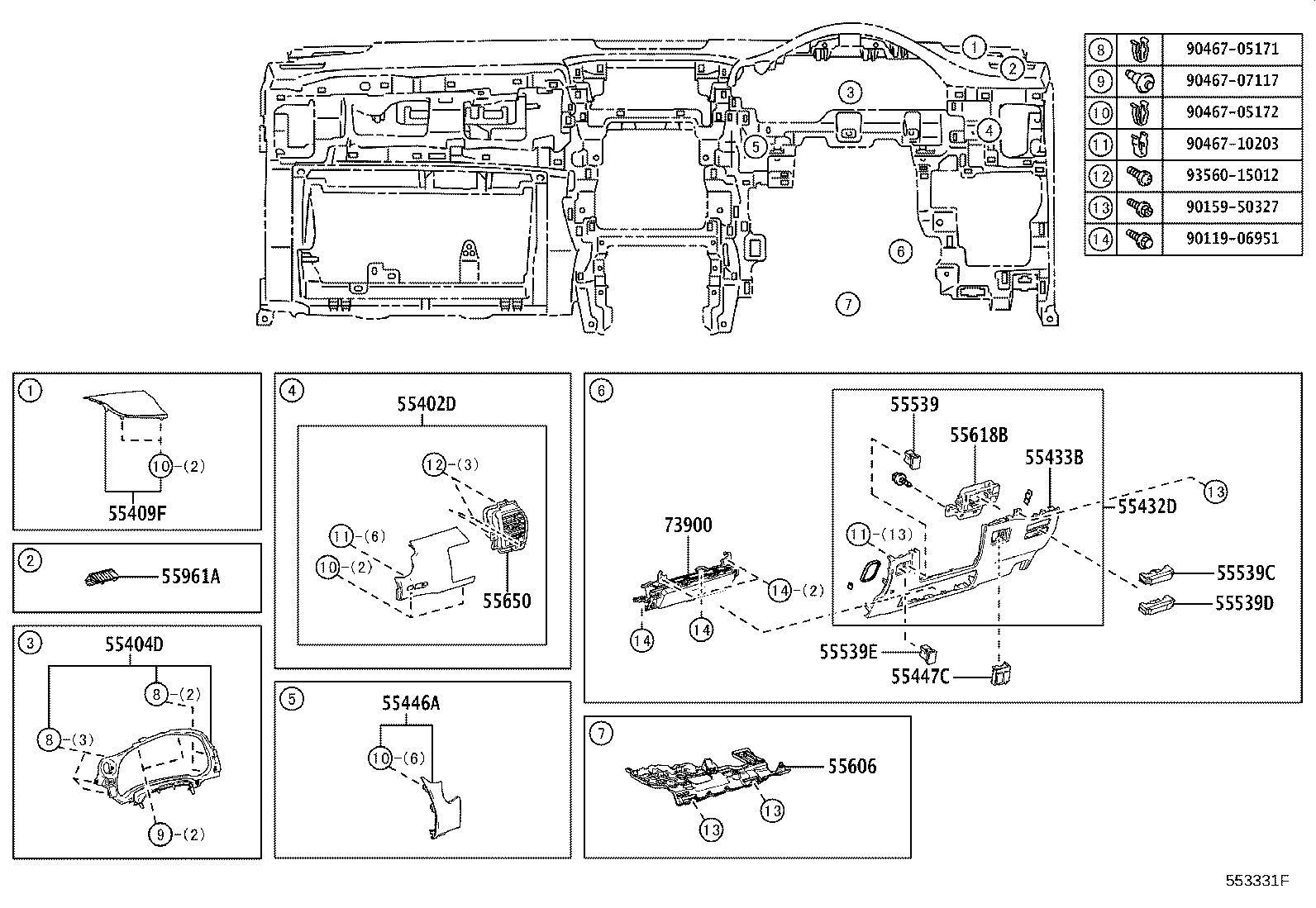 55305-78020-C2 PANEL SUB-ASSY, INSTRUMENT, UPPER product image