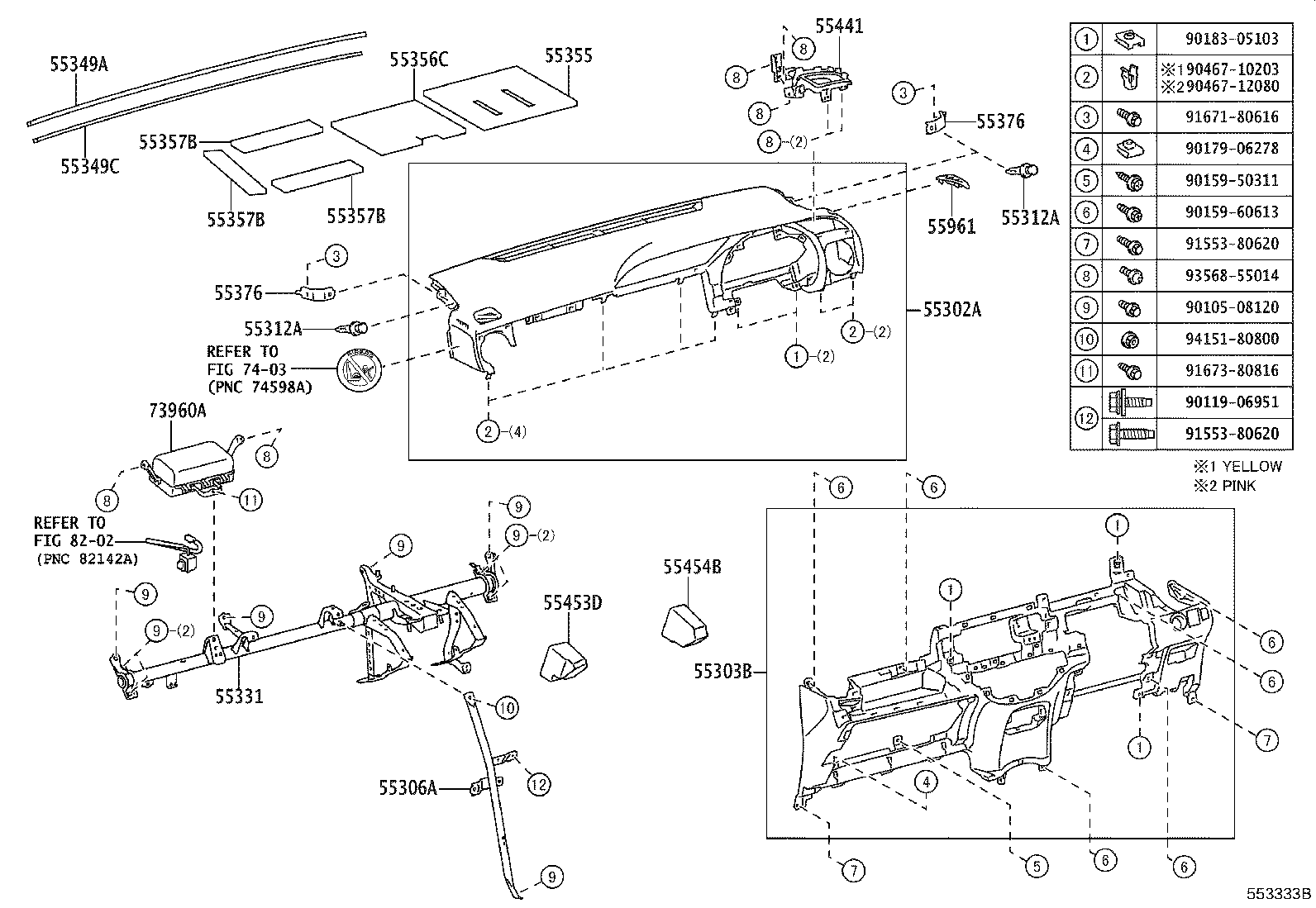 55405-52B40 PANEL SUB-ASSY, INSTRUMENT CLUSTER FINISH, CENTER product image