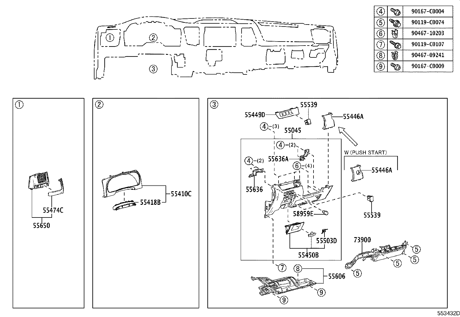 55306-0E080 BRACE SUB-ASSY, INSTRUMENT PANEL, NO.1 product image