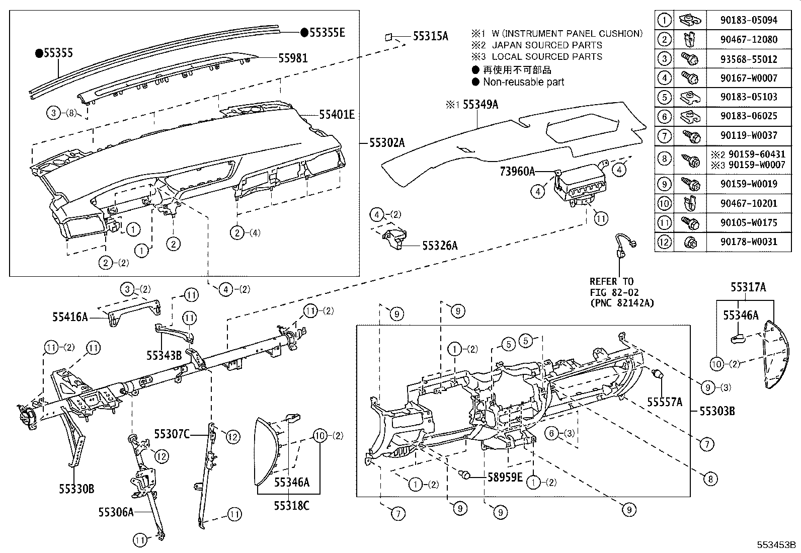 55302-05082-C0 PANEL SUB-ASSY, INSTRUMENT, UPPER product image